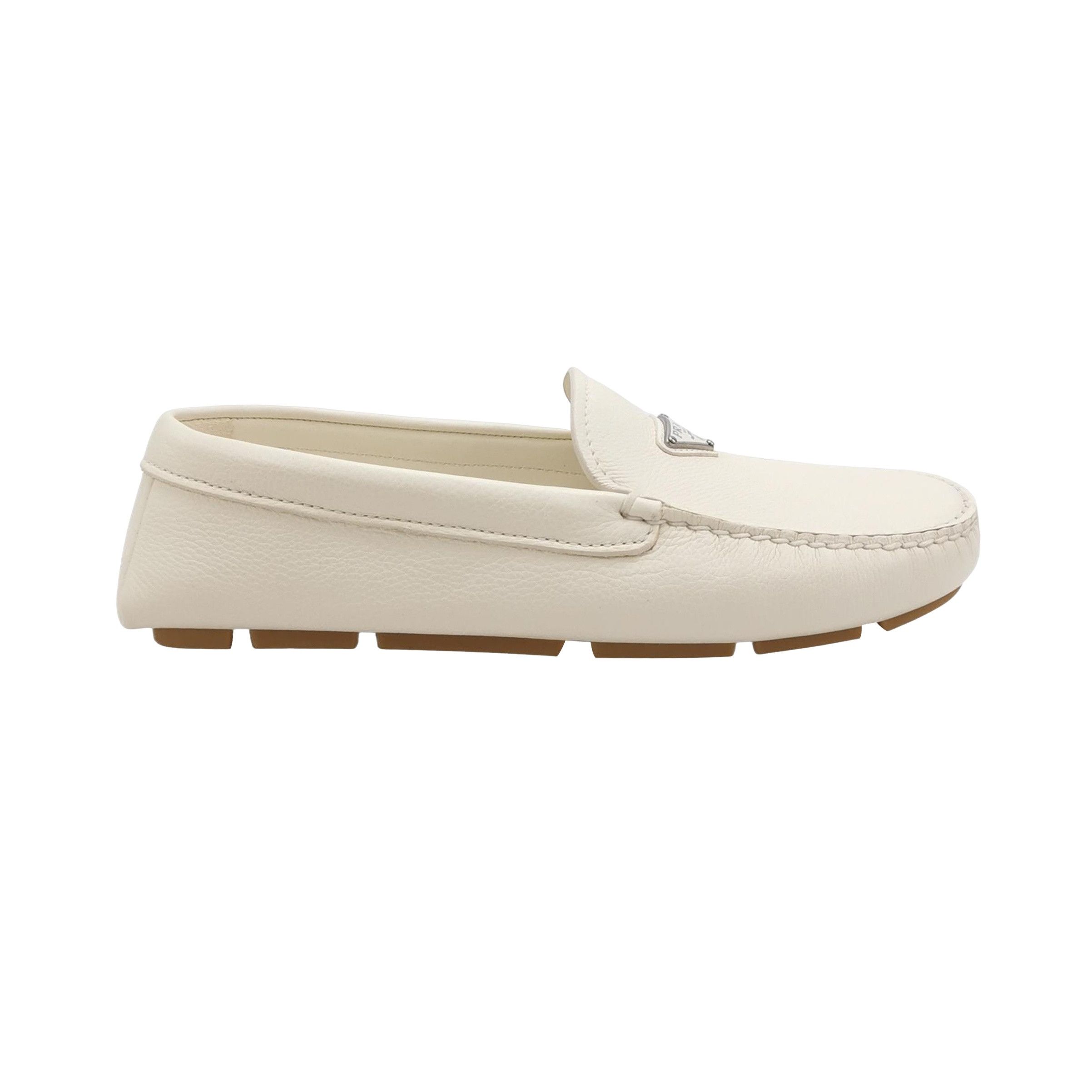 Prada Prada Leather Triangle Logo Slip On Loafers UK 6.5 Size US 7 / EU 40 - 1 Thumbnail