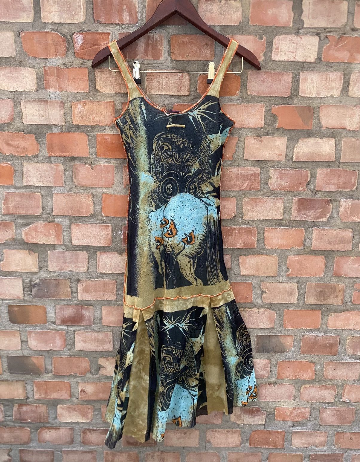 Jean Paul Gaultier Graphic JPG Mesh Midi Dress Size S / US 4 / IT 40 - 3 Thumbnail