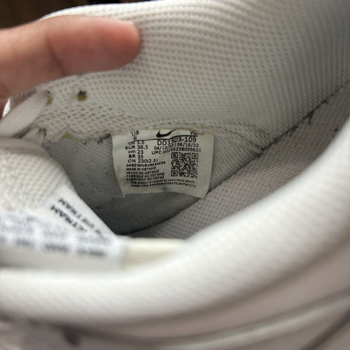 Nike White Nike Dunk Low Size US 6 / IT 36 - 5 Thumbnail