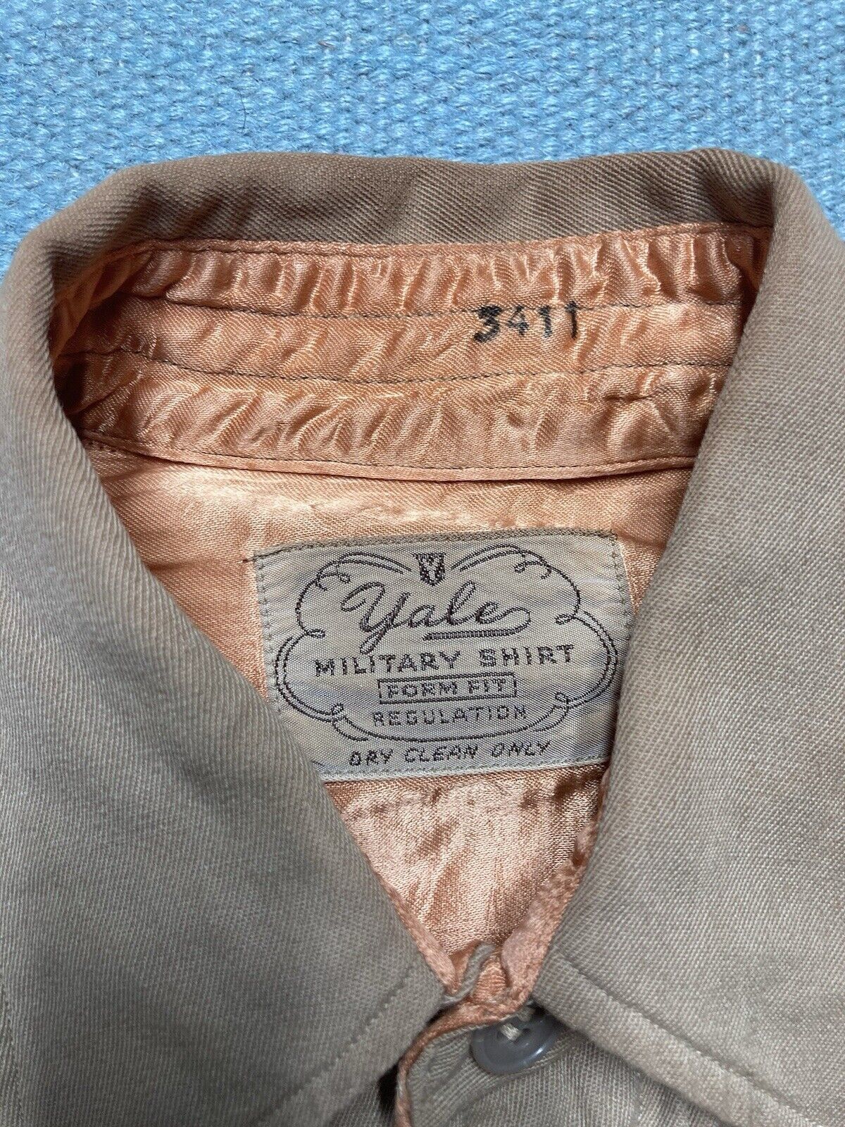 Vintage 1940s Yale military regulation shirt wool gabardine WWII sma Size US S / EU 44-46 / 1 - 7 Thumbnail