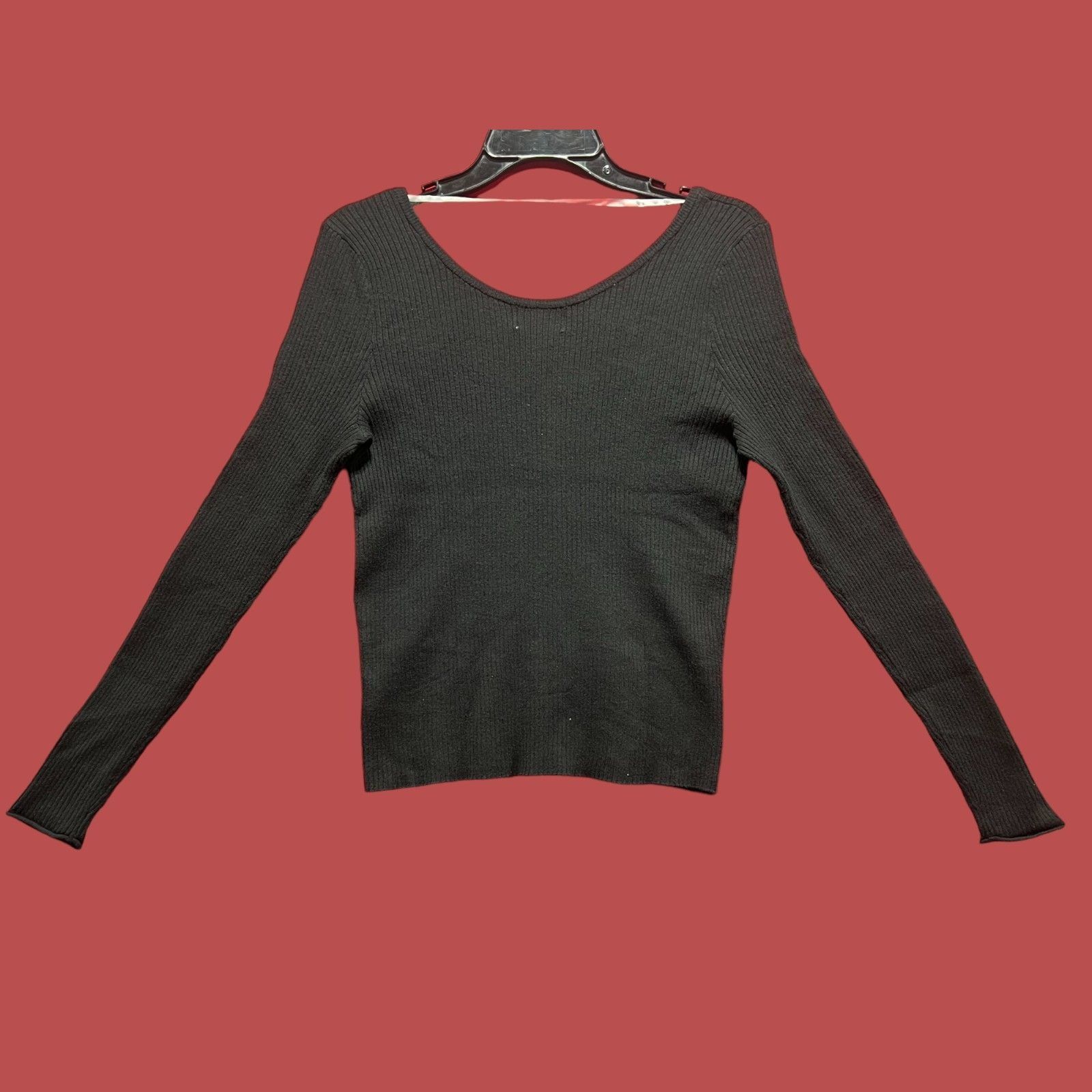 Other Universal Thread - Women's Ribbed Long Sleeve Scoopneck T-Sh Size XL / US 12-14 / IT 48-50 - 2 Thumbnail