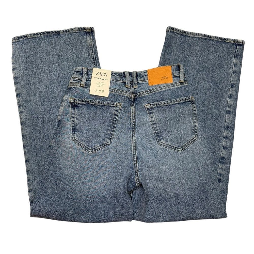 Zara NWT New Zara High Waist Cropped Straight Jeans Size 0 Size 25" / US 0 / IT 36 - 4 Thumbnail