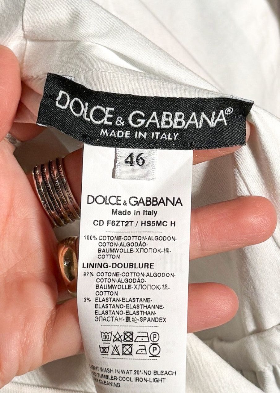 Dolce & Gabbana Dolce & Gabbana Light Blue Garden Print Poplin Mini Dress Size L / US 10 / IT 46 - 8 Thumbnail
