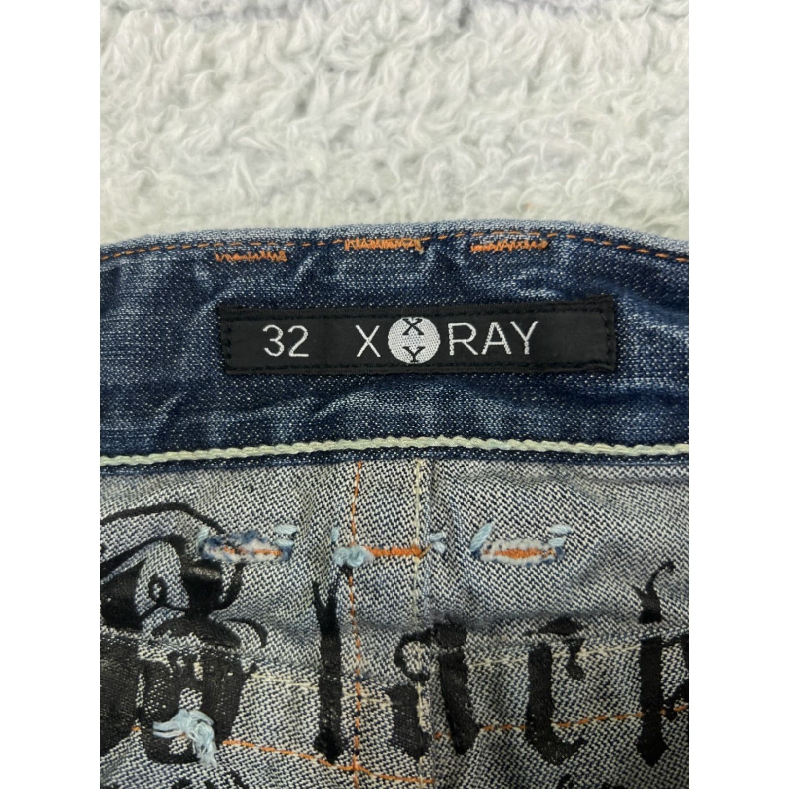 Vintage XRay Jeans Mens 32 Blue Denim Straight 100% Cotton Straight 32x31 Jeans Men Blue Denim 100% Cotton Regular Fit 5-Pocket Mens Size US 32 / EU 48 - 6 Thumbnail