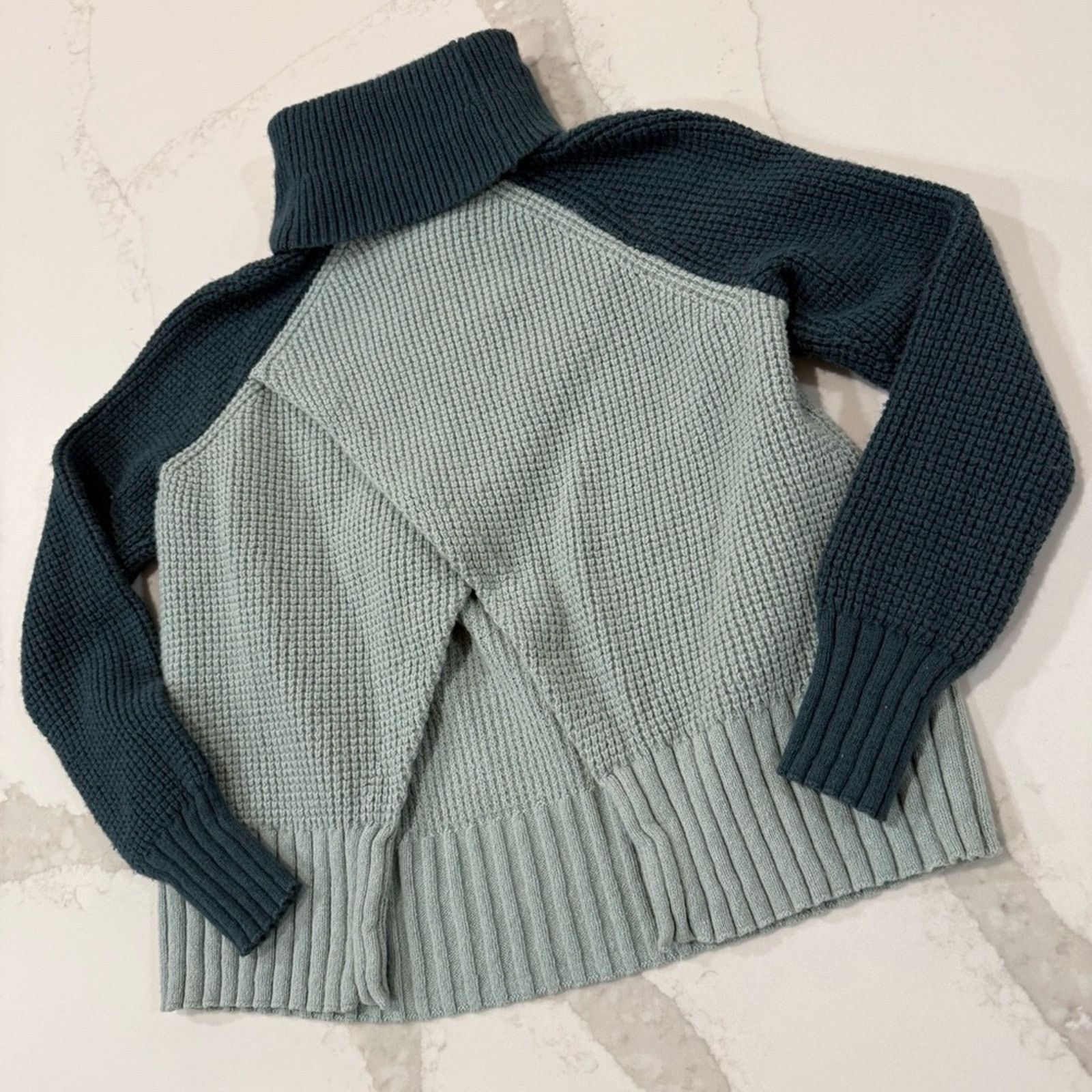 Madewell Madewell Colorblock Turtleneck Cross-Back Sweater Womens XXS Size XXS / US 00 / IT 34 - 10 Thumbnail