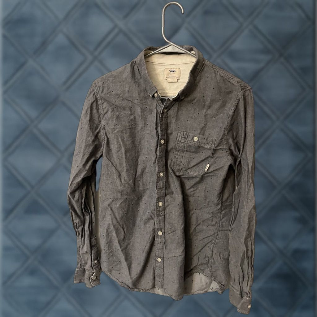Vans Vans Shirt Mens Medium Gray Solid Long Sleeve Button Down Off The Wall Size US M / EU 48-50 / 2 - 1 Thumbnail