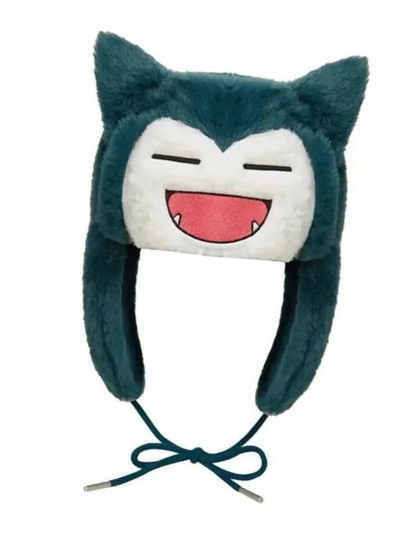 Japanese Brand Y2K Cartoon Anime Snorlax Hat Ushanka Hat Cute Winter Hat Size ONE SIZE - 6 Thumbnail