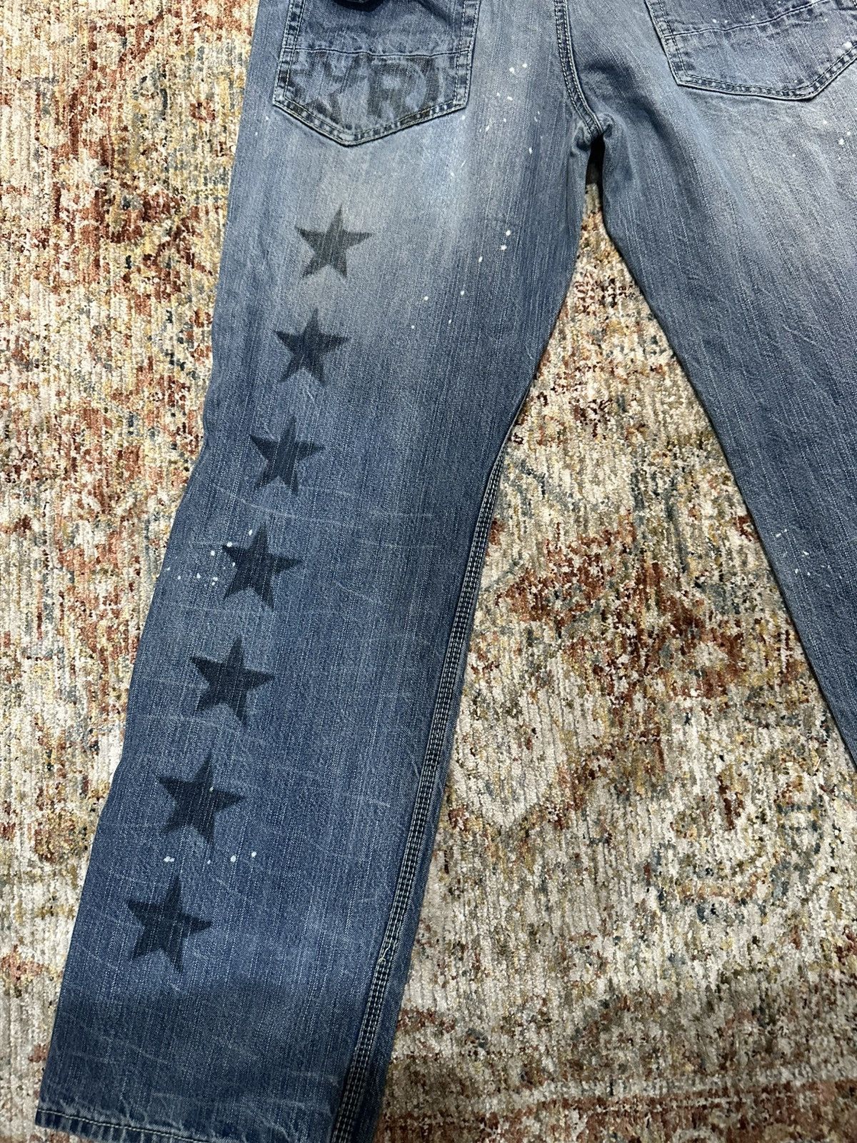 Designer RealBVoice Distressed & Wild Denim Jeans with Buckleback Size US 32 / EU 48 - 5 Thumbnail