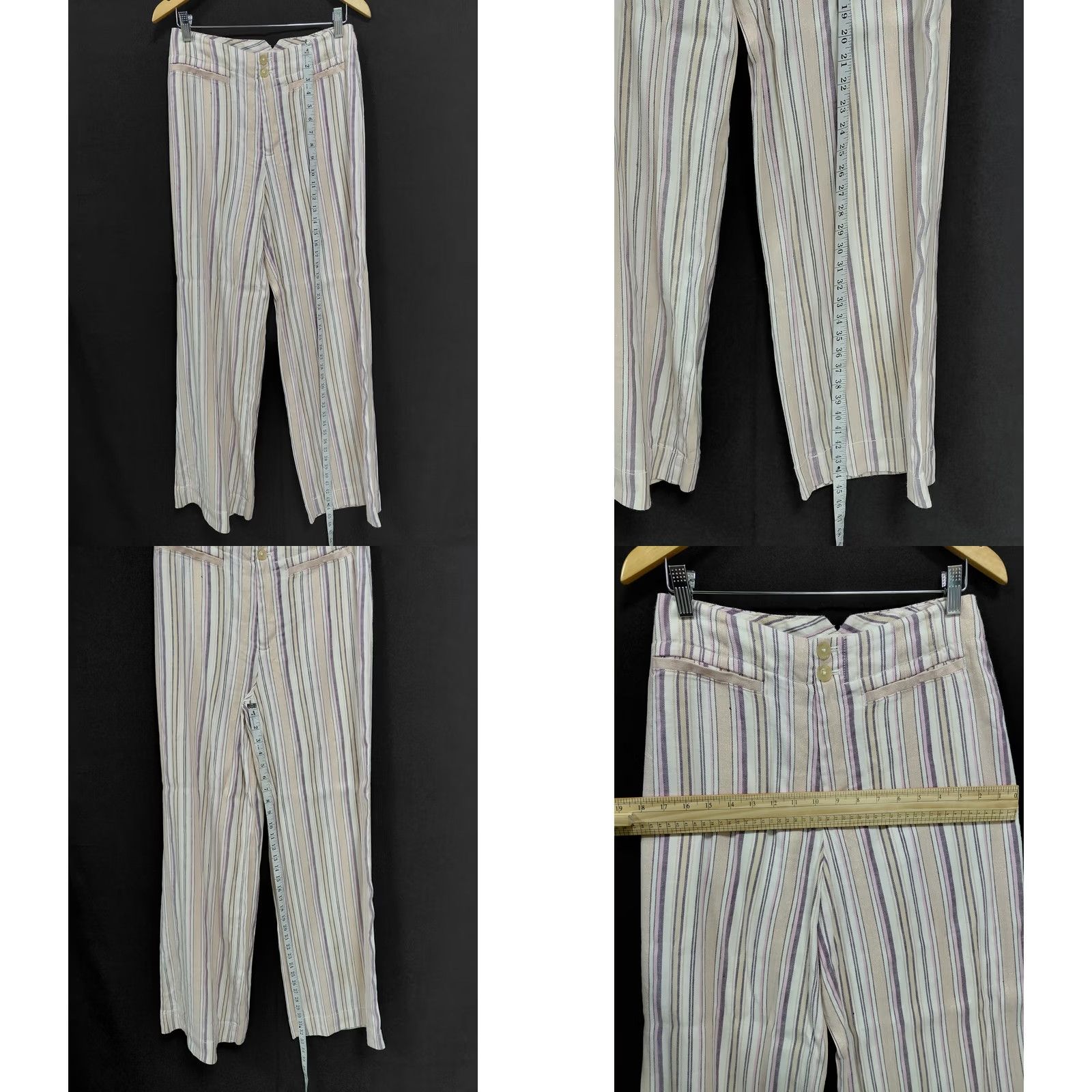 Vintage Maeve by Anthropologie Pants Woven Women Size 4 Striped Linen Blend Size 27" / US 4 / IT 40 - 8 Thumbnail