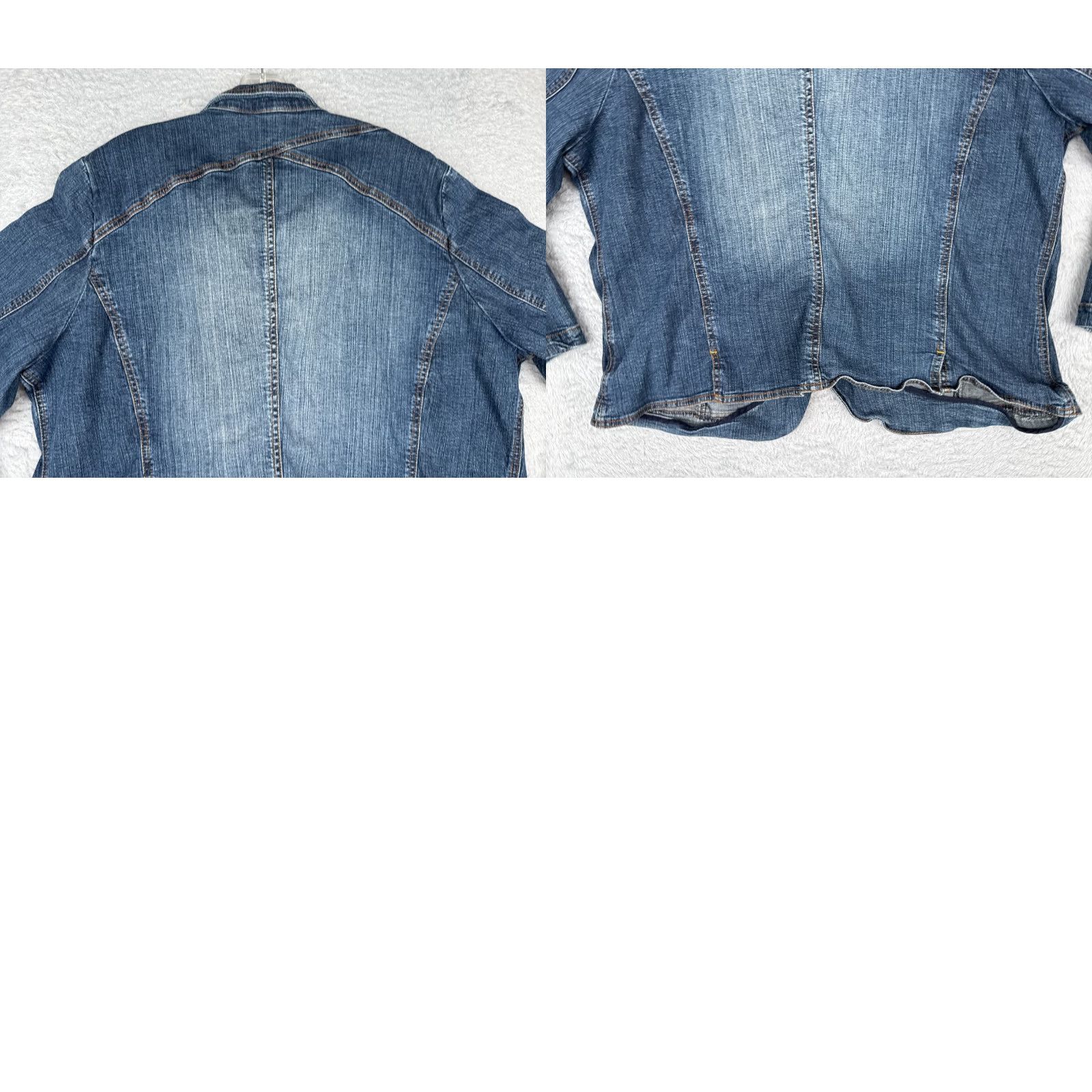 Vintage Mixit Jacket Womens 22W Denim Blue Button Cotton Blend Casual 80s 90s Classic Fashion Size 40" / US 18 - 8 Thumbnail