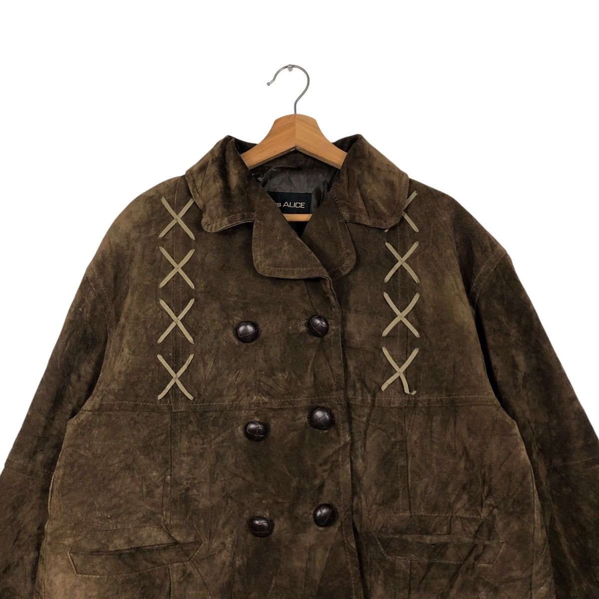 Japanese Brand 🔥VINTAGE SUEDE LEATHER JACKET MISS ALICE ISSEY MIYAKE Size L / US 10 / IT 46 - 5 Thumbnail