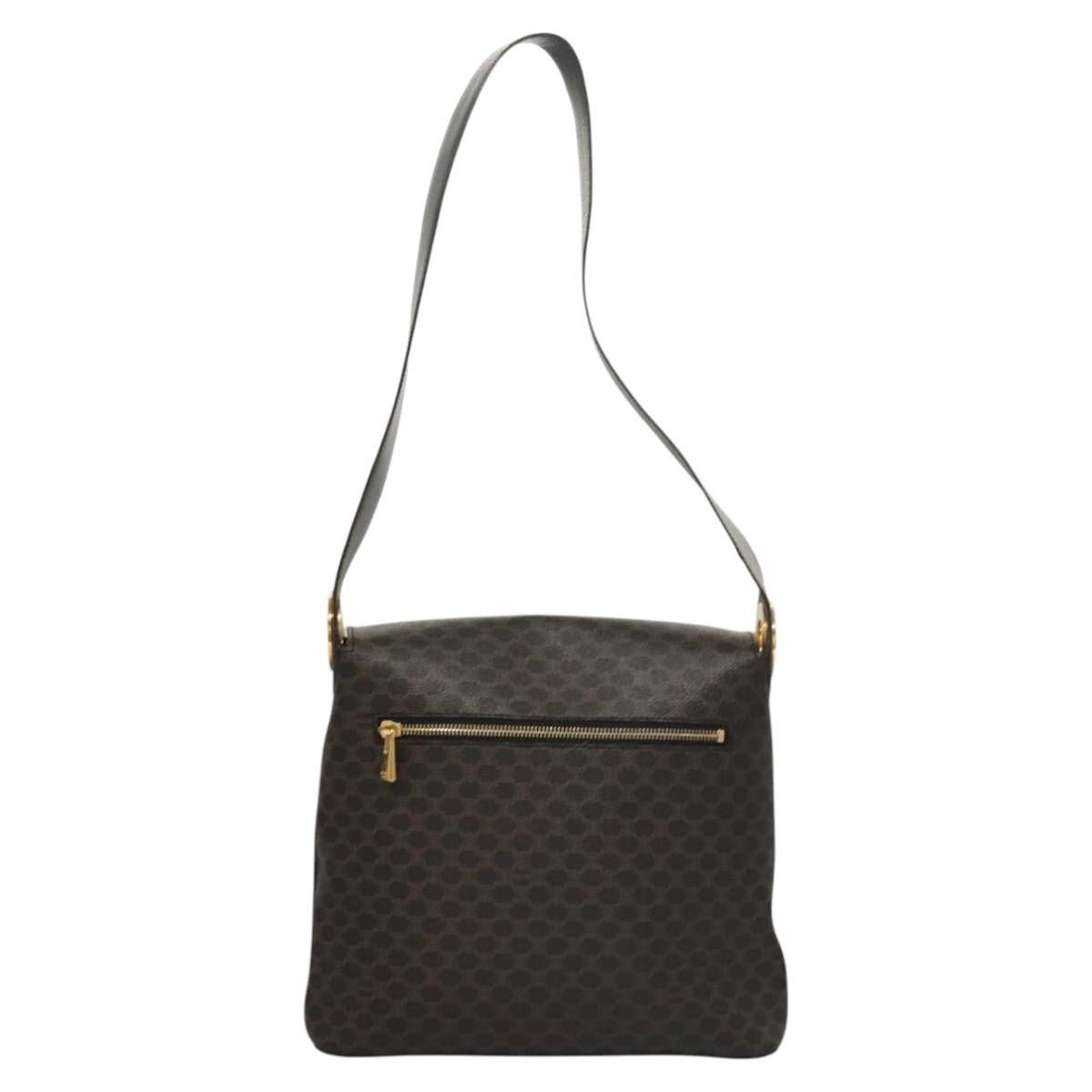Celine CELINE Macadam Canvas Shoulder Bag Pvc Leather Black Gold Size ONE SIZE - 3 Thumbnail