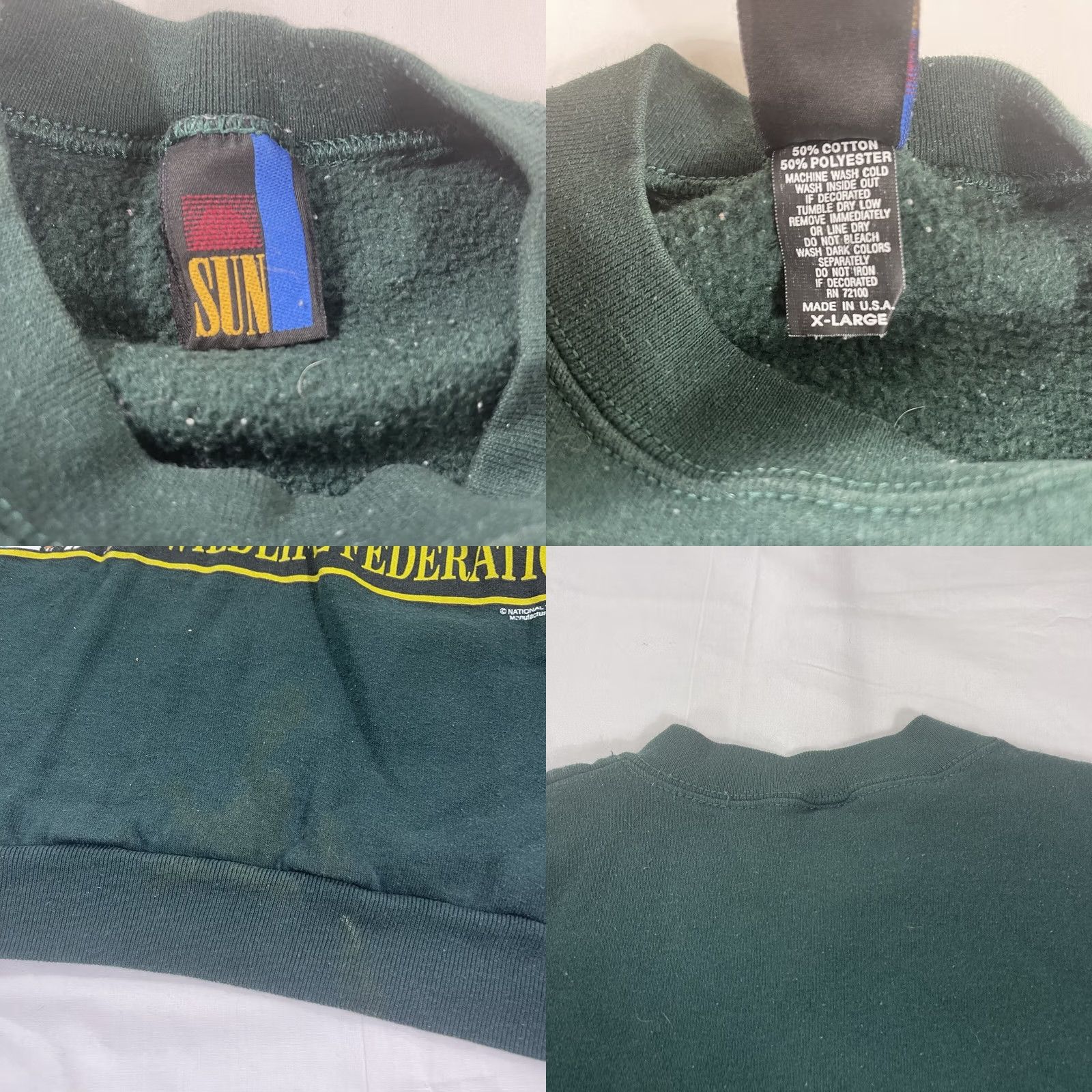 Vintage VINTAGE National Wildlife Federation Bald Eagle Sweatshirt Mens M Green 90s Shirt Size US M / EU 48-50 / 2 - 9 Thumbnail