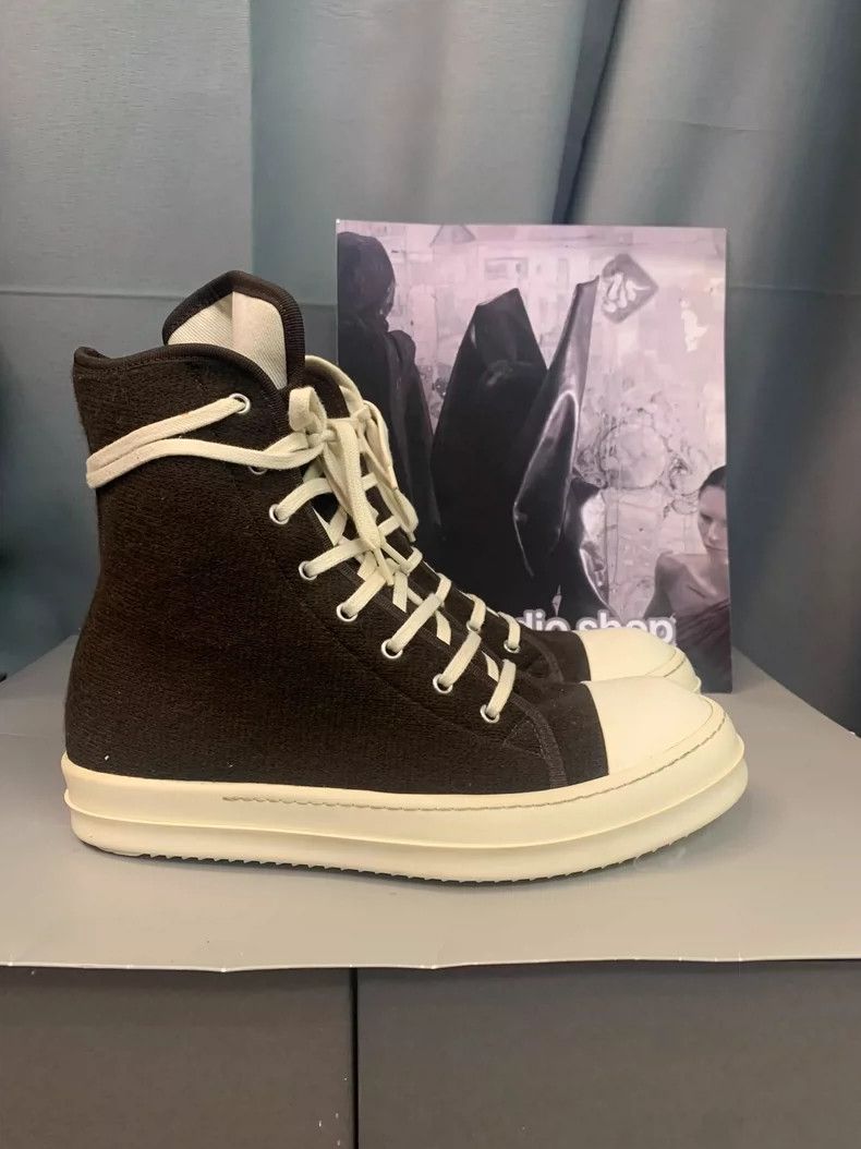 Rick Owens Rick Owens Black and white evergreen high-top skate shoes Size US 8 / EU 41 - 2 Thumbnail