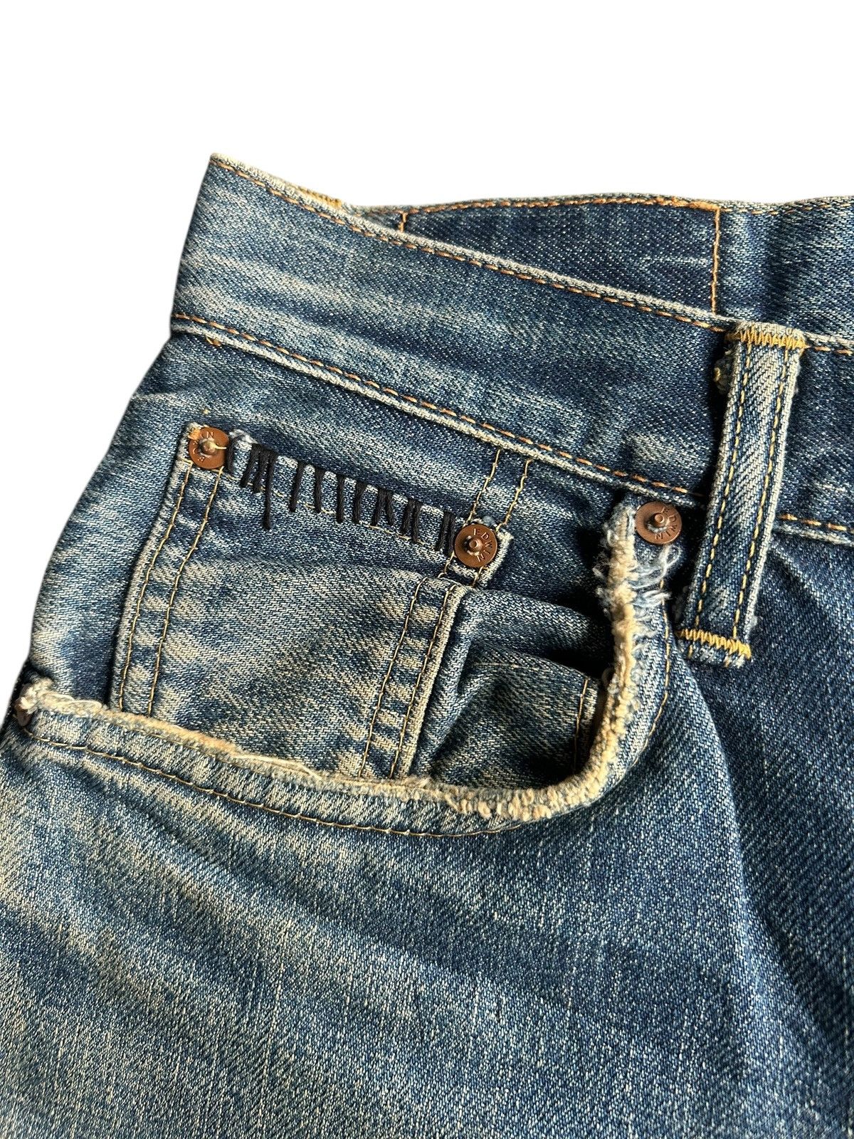 Japanese Brand × Kapital × Vintage Vintage Edwin Selvedge Distressed Punk Grunge Denim Jeans Size US 30 / EU 46 - 15 Thumbnail