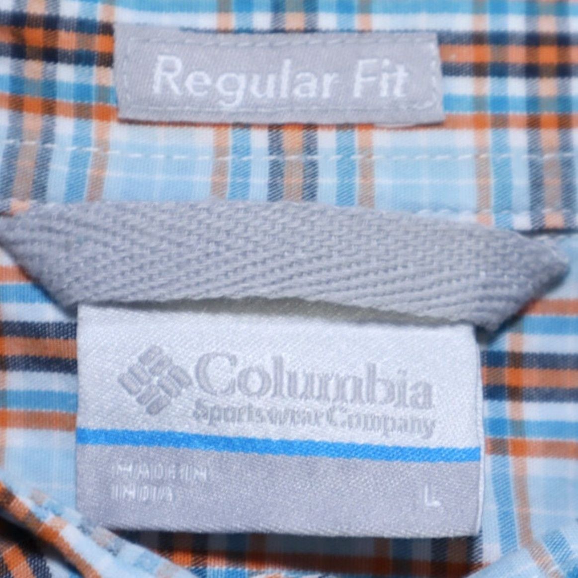 Vintage Columbia Shirt Blue Men's L Button Down Gingham Regular Fit Cotton Short Sleeve Size US L / EU 52-54 / 3 - 5 Thumbnail