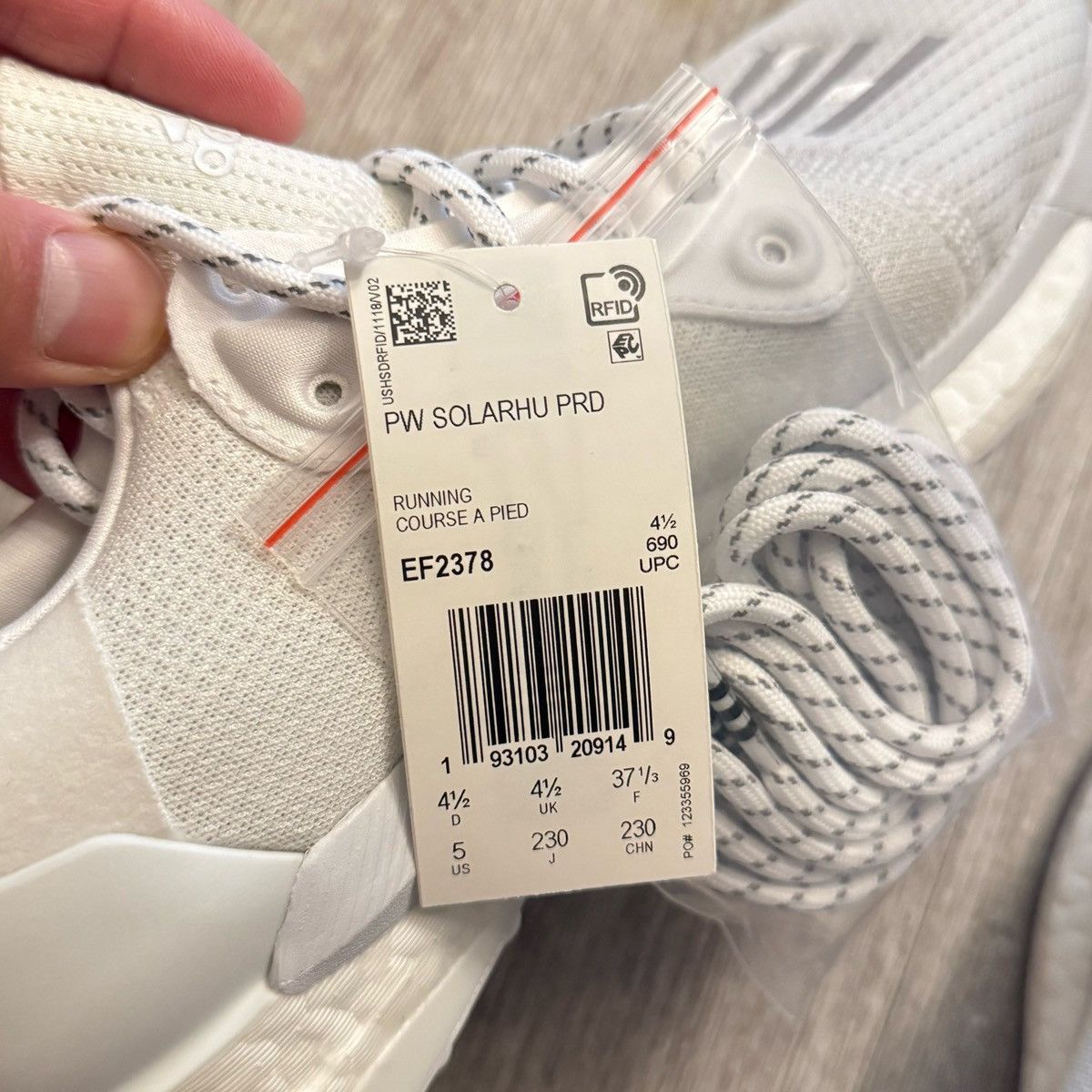 Adidas × Pharrell Men’s Adidas Pharrell Solar Hu Glide PRD Cloud White Sz 5 Size US 5 / EU 37 - 7 Thumbnail