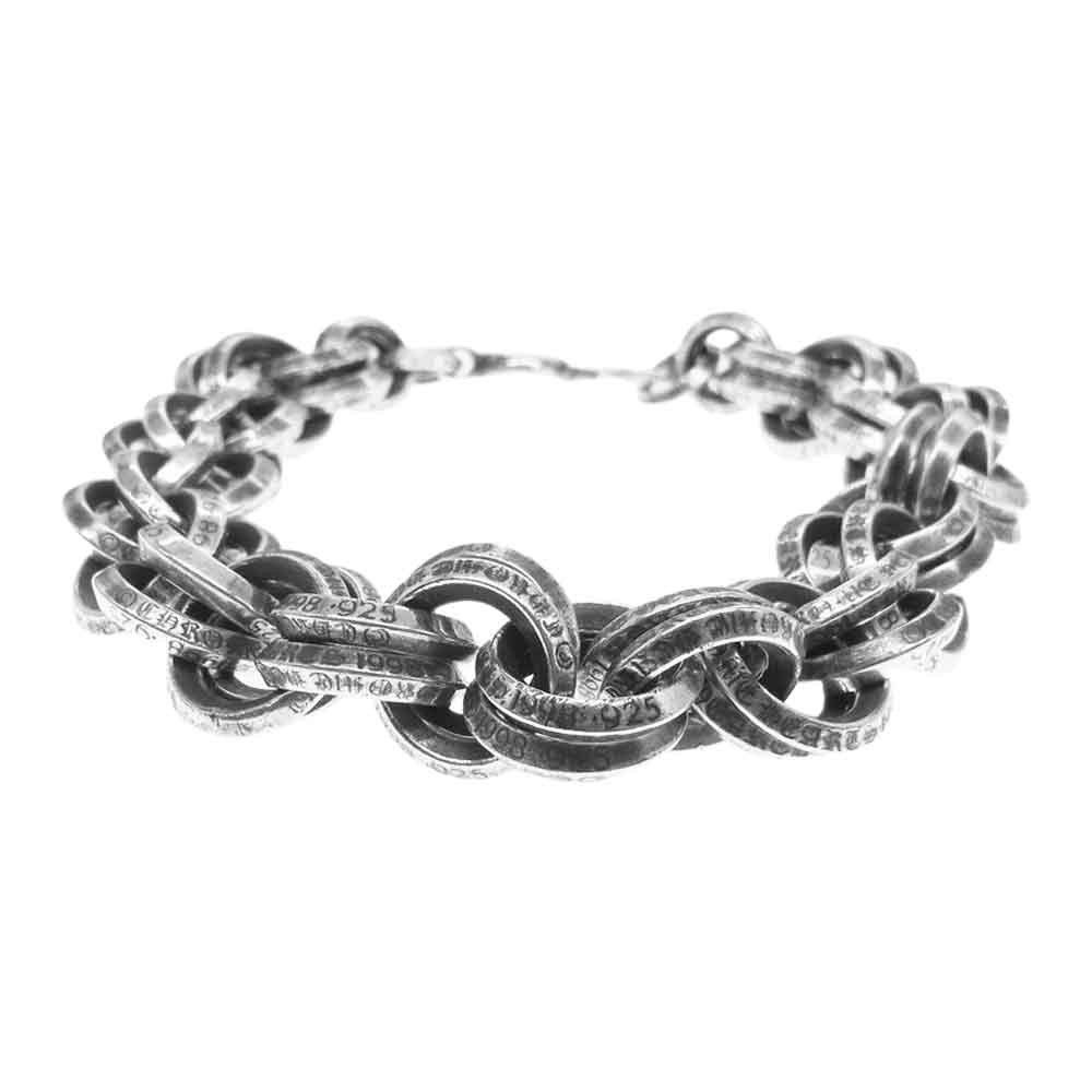 Pre-owned Chrome Hearts Double B Ring Bracelet In Silver