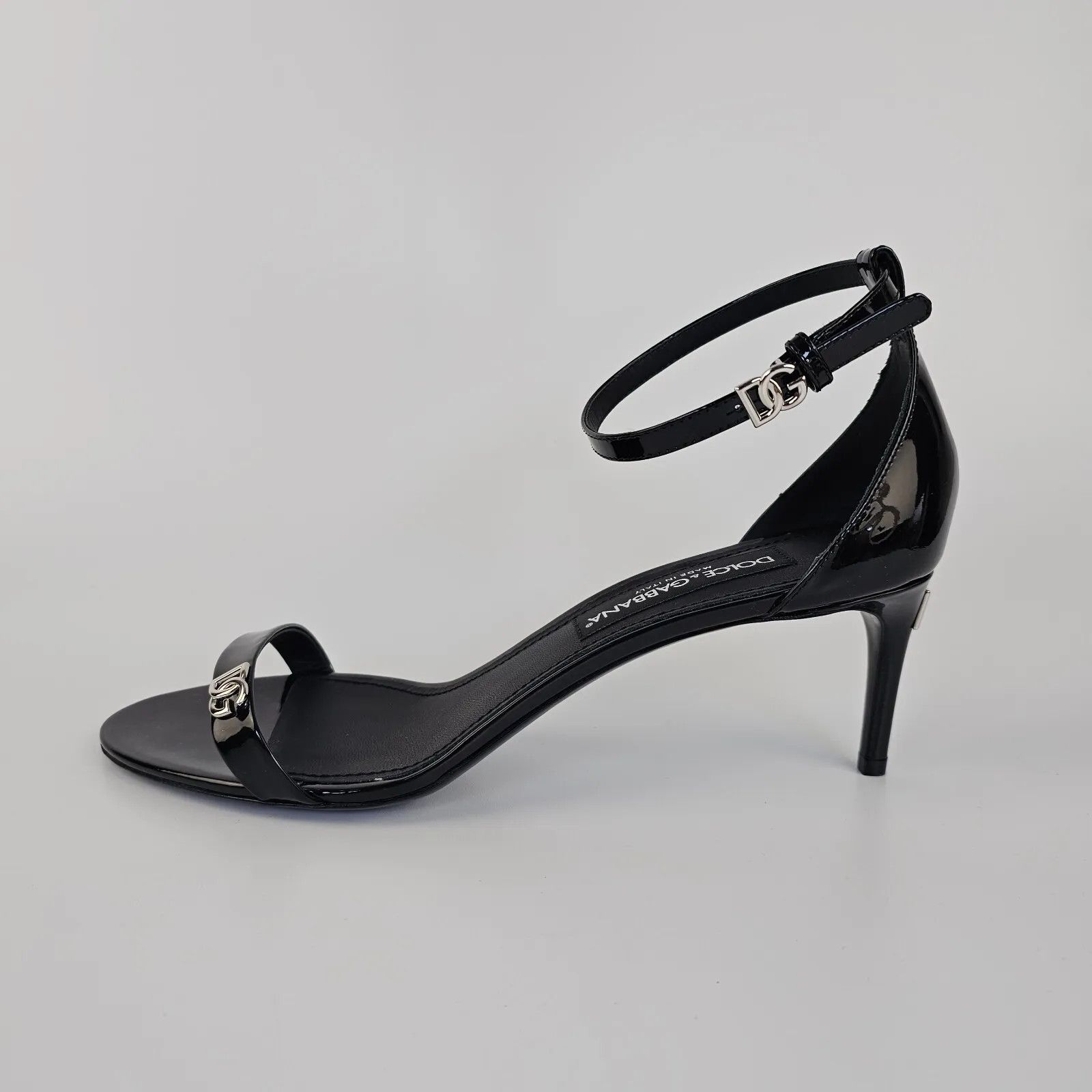 Dolce&Gabbana Keira 60mm Black Leather Sandals New
