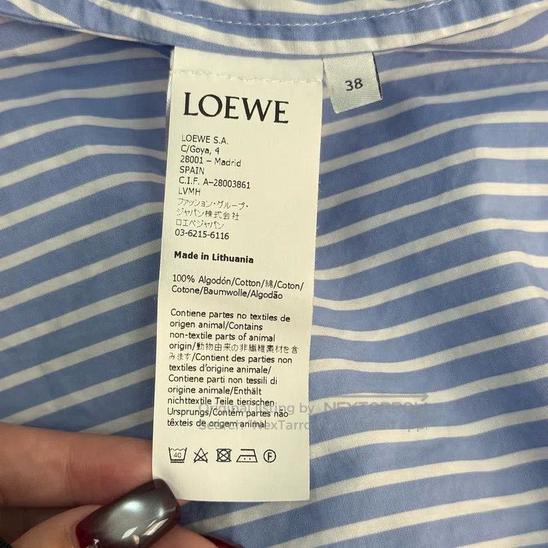 Loewe Loewe Blue and white vertical striped collar tie shirt Size XS / US 0-2 / IT 36-38 - 6 Thumbnail