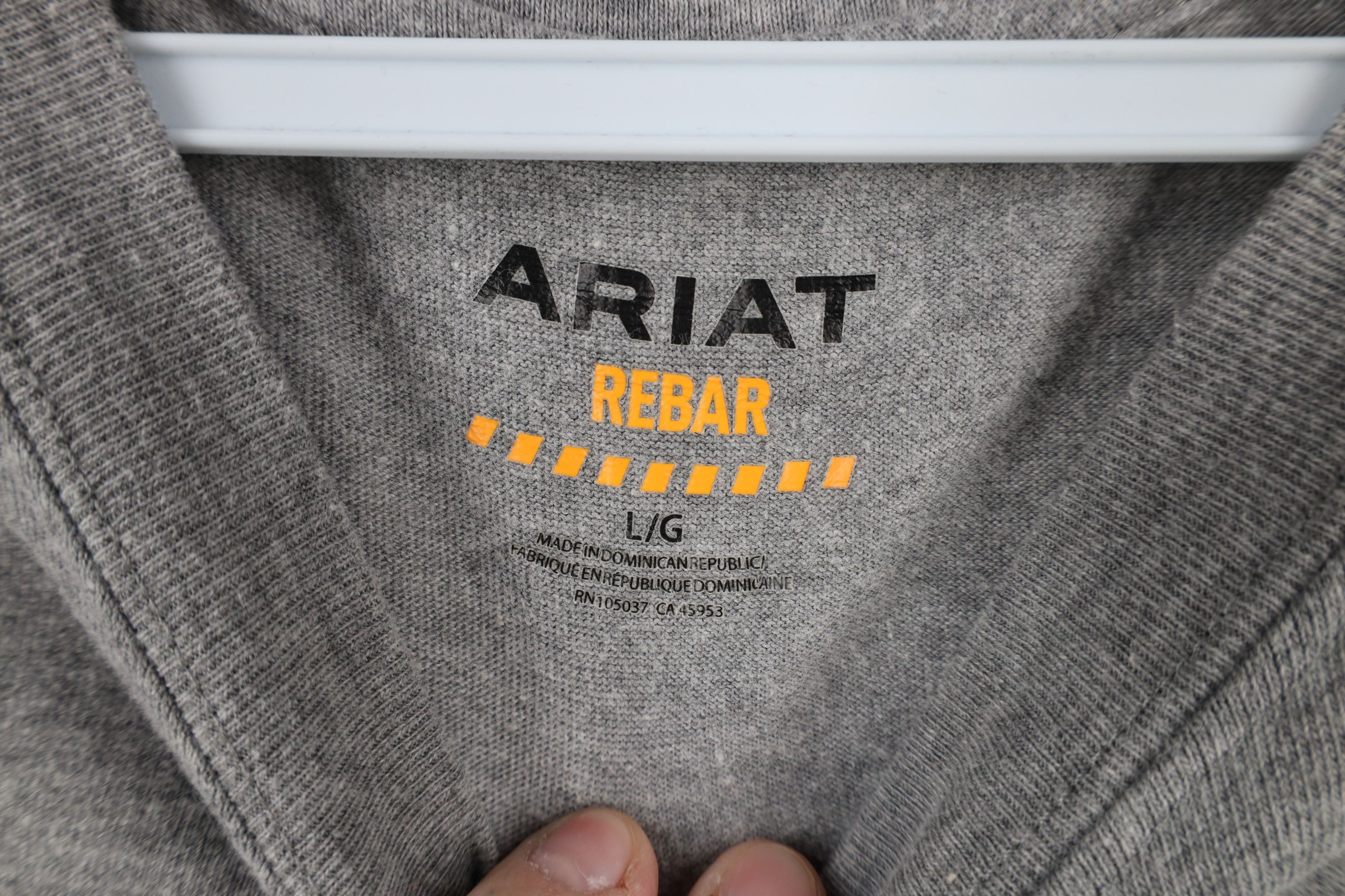Ariat × Vintage Ariat Rebar Heavyweight Jersey Knit Work Pocket T-Shirt Gray Size US L / EU 52-54 / 3 - 7 Thumbnail