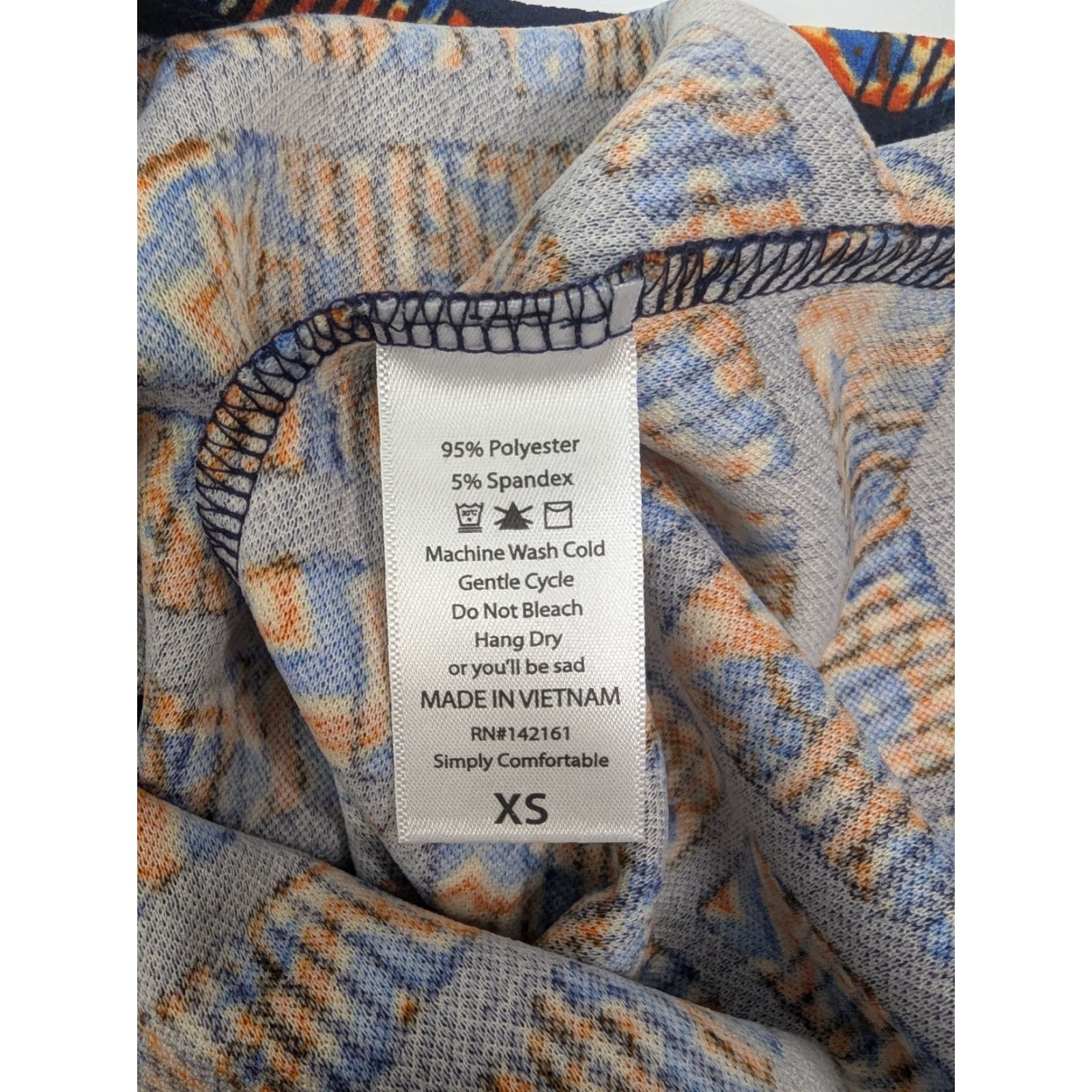 Vintage NWT LuLaRoe Cassie Pull-On Midi Skirt XS Orange Geometric Print Rectangle Aztec Size 26" / US 2 / IT 38 - 7 Thumbnail