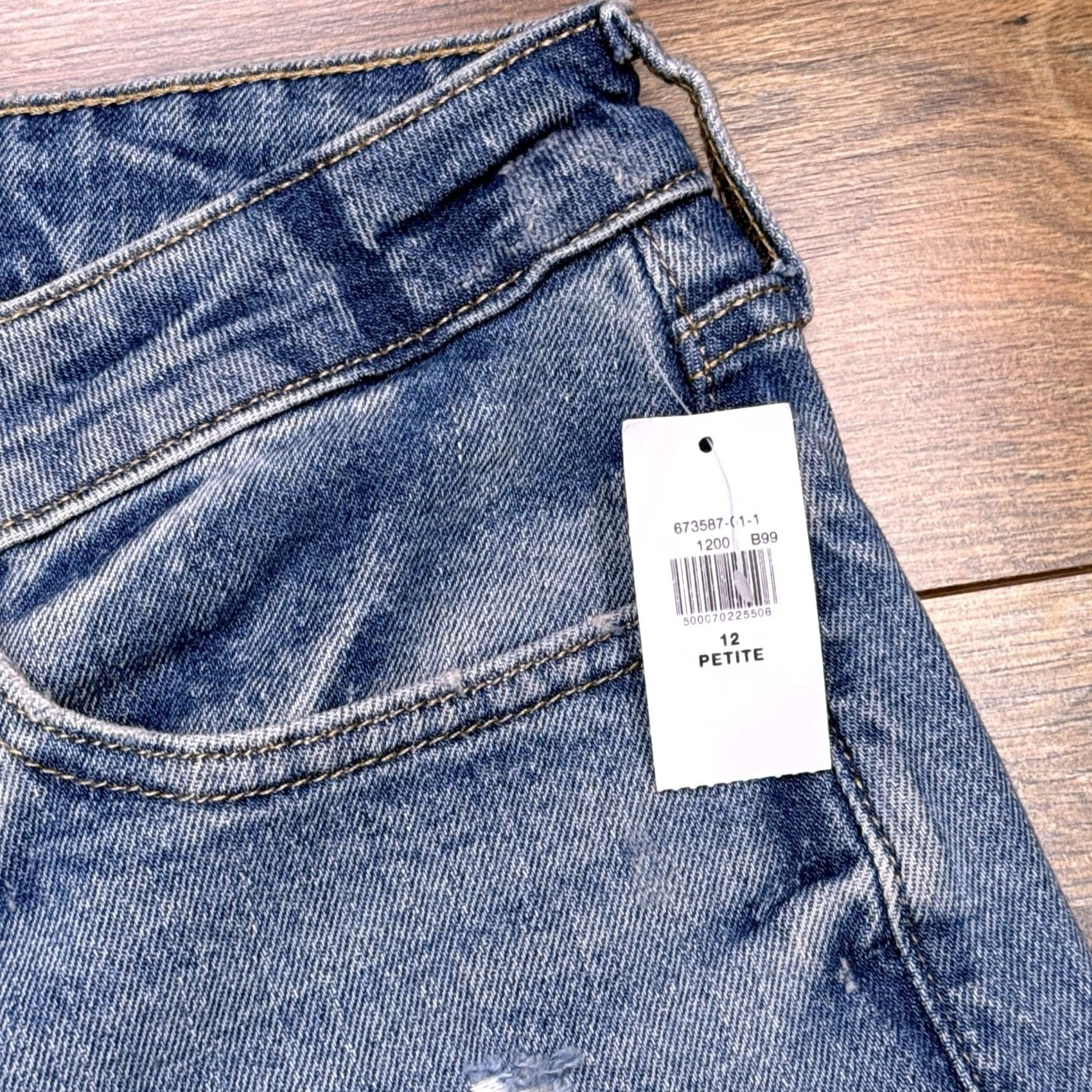 Old Navy Old Navy Jeans Womens 12P Petite High Rise Slim 5-Pocket Blue Denim Vintage No N/A Size 34" / US 12 / IT 48 - 5 Thumbnail