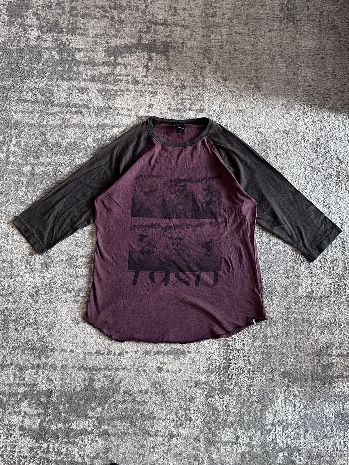 Stussy Stussy Raglan thermal 2 tone waffle knit LS tee SS25 | Grailed