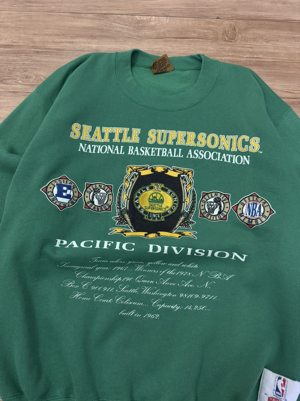 NBA Vintage 90’s Seattle SuperSonics crewneck Sweatshirt Size US M / EU 48-50 / 2 - 2 Thumbnail