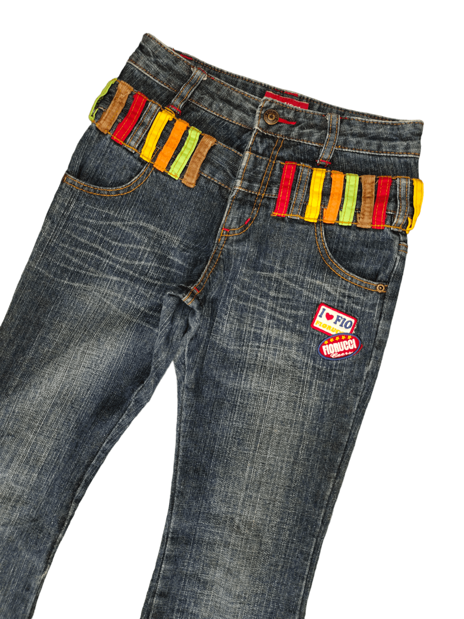 Fiorucci Flare Jeans Fiorucci Double Waist Boot Cut Low Rise Mudmax Size 25" / US 0 / IT 36 - 4 Thumbnail