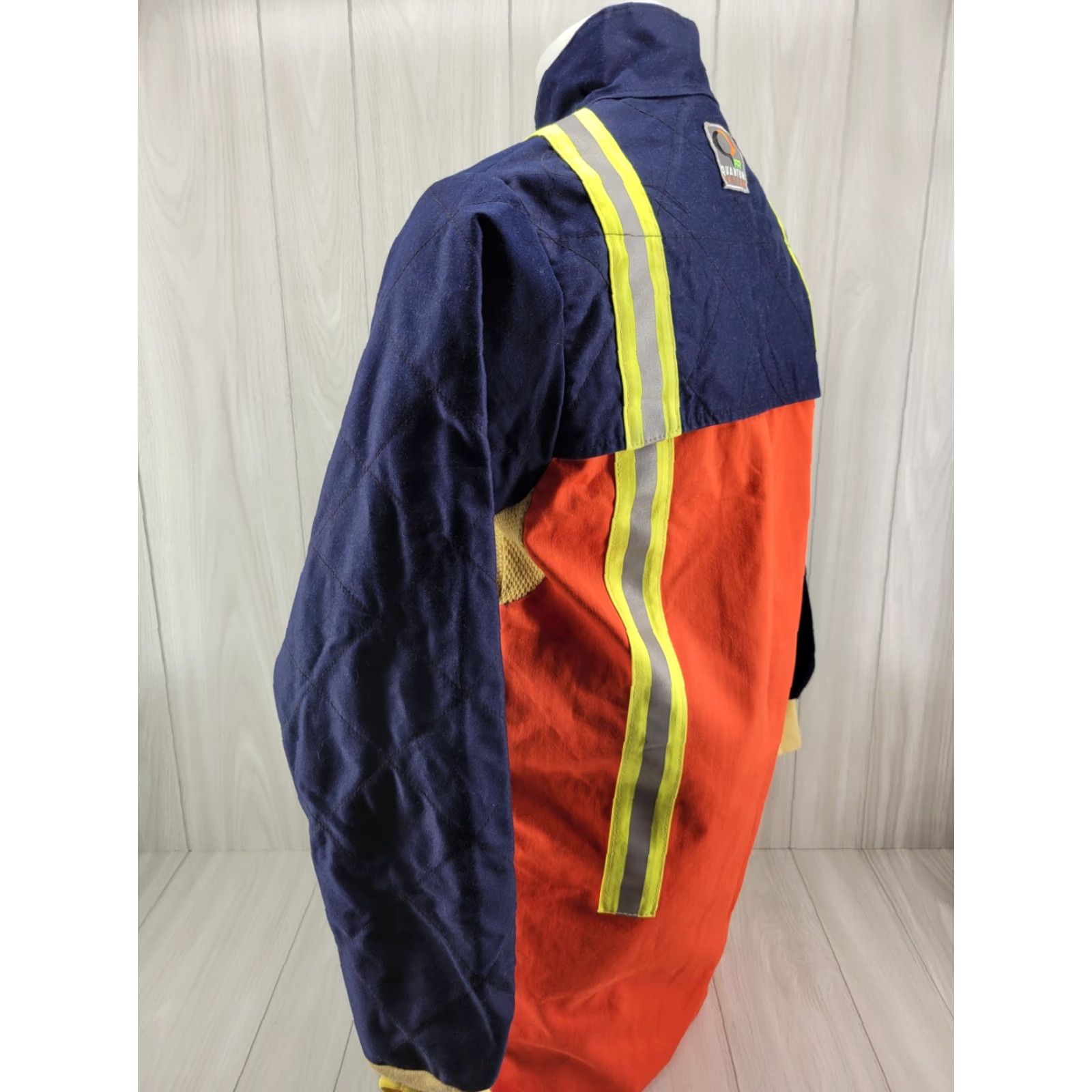 4SDESIGNS VINTAGE Quantum Designs Work Jacket Mens M Blue Reflective Flame Resistant Size US M / EU 48-50 / 2 - 6 Thumbnail