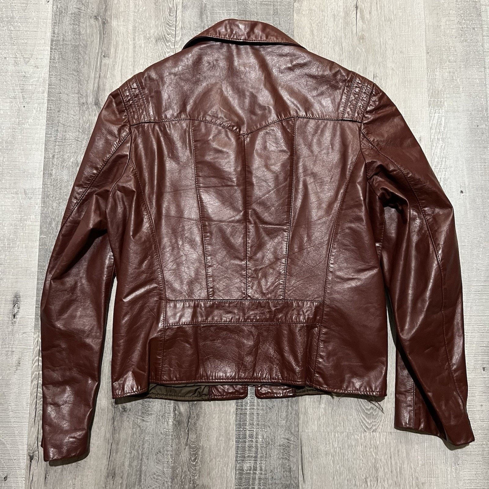 Vintage VTG 60s Samber Leather New York Fur Liner Full Zip Oxblood Size US M / EU 48-50 / 2 - 2 Thumbnail