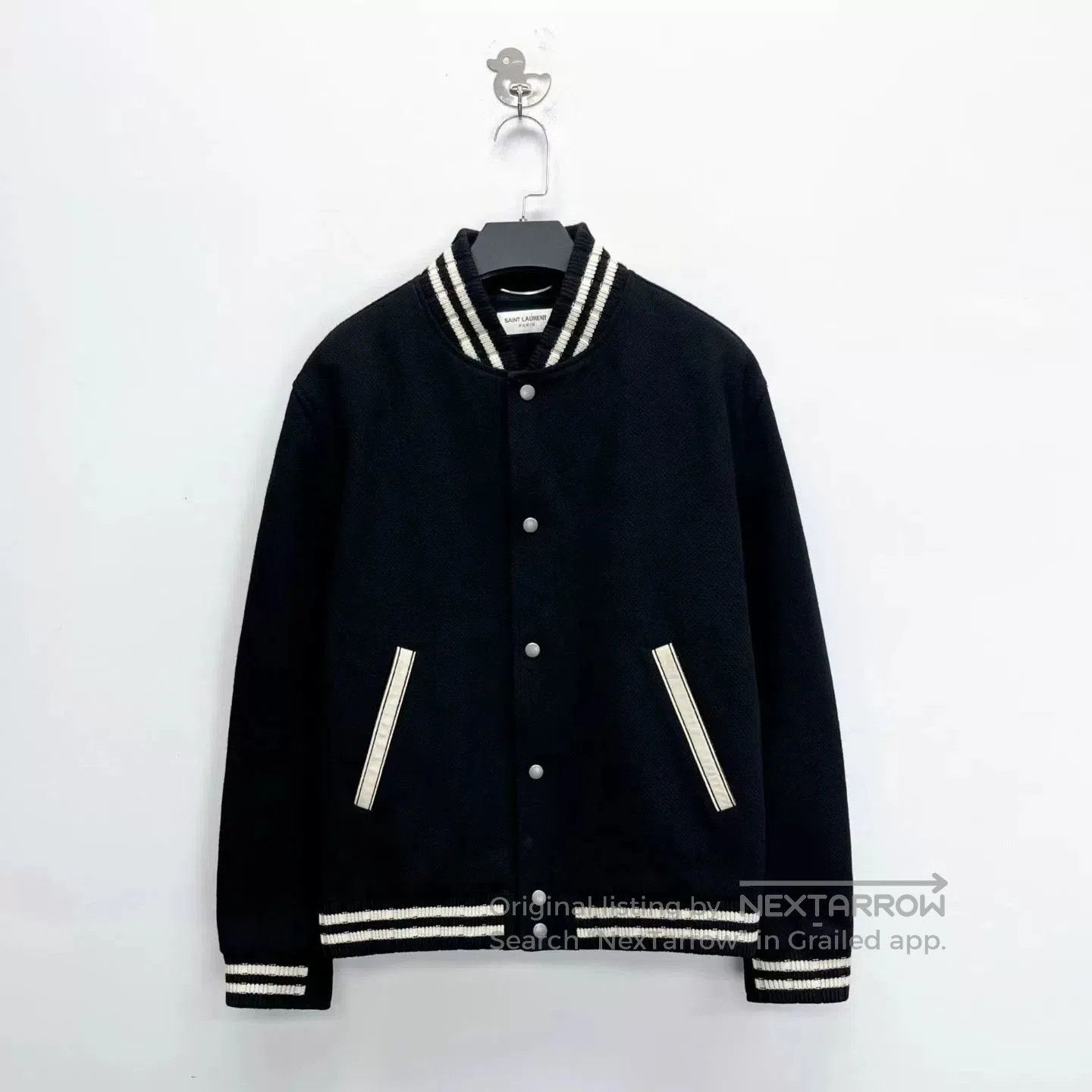 Saint Laurent Paris Saint Laurent Black Wool Baseball Jacket. Size US L / EU 52-54 / 3 - 2 Thumbnail