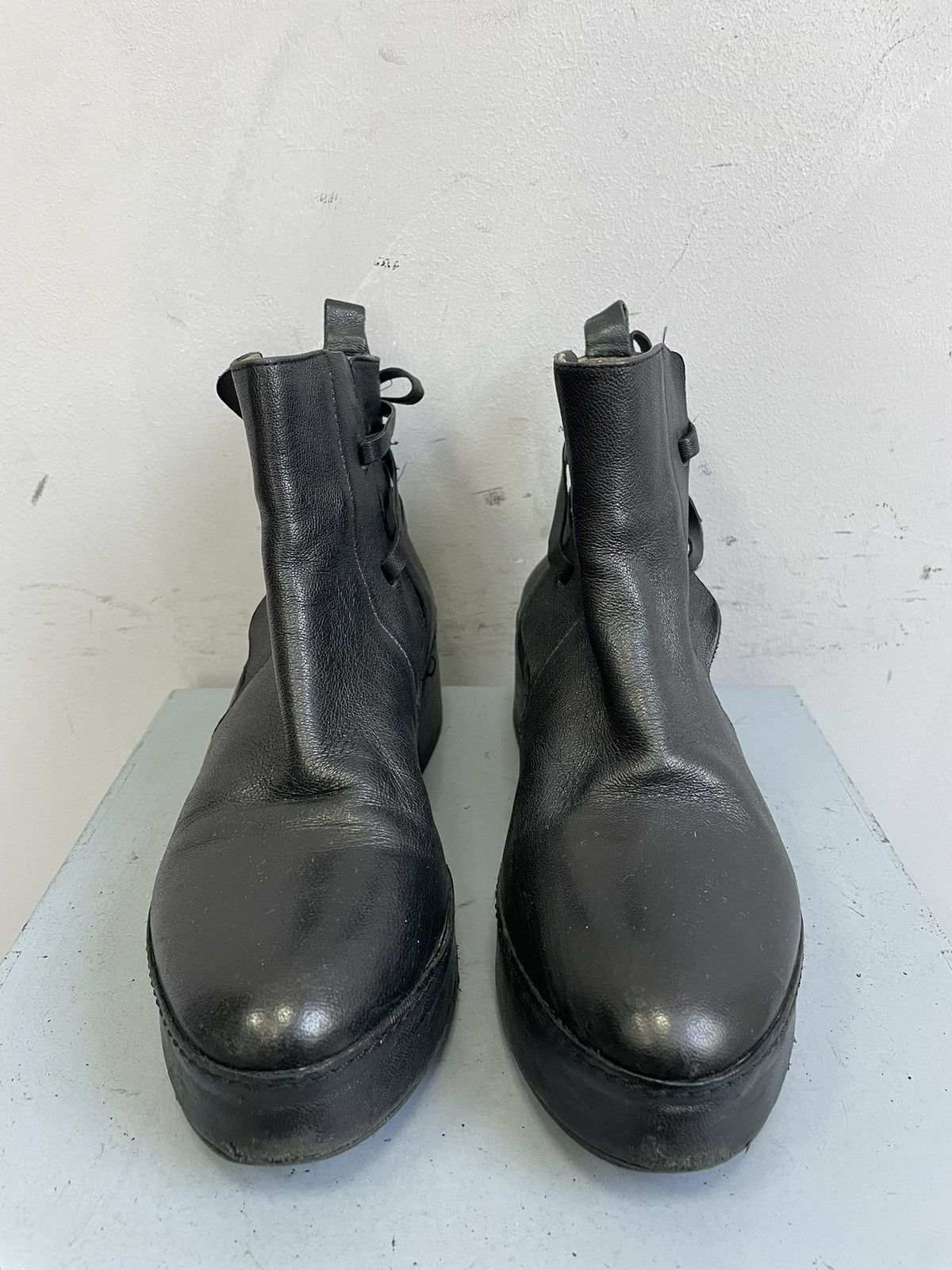 A.S.98 Black Leather Boots rick owens style avant garde y2k Style Size US 8 / IT 38 - 4 Thumbnail
