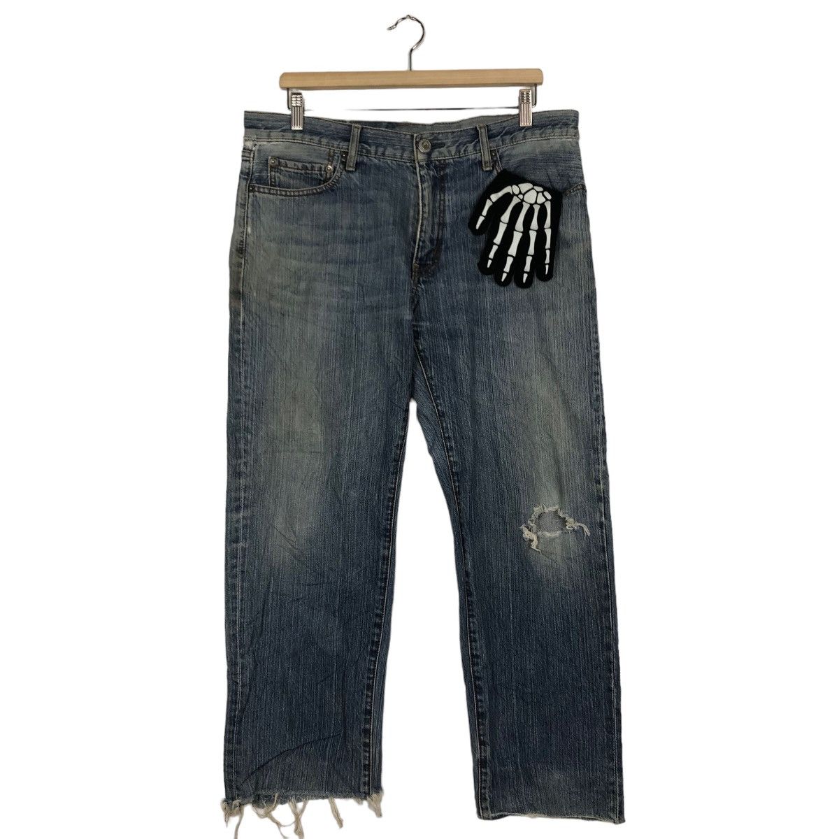 Japanese Brand 🔥RARE PUNK STYLE DISTRESSED DENIM JEANS ISSEY MIYAKE JAPAN Size US 34 / EU 50 - 2 Thumbnail