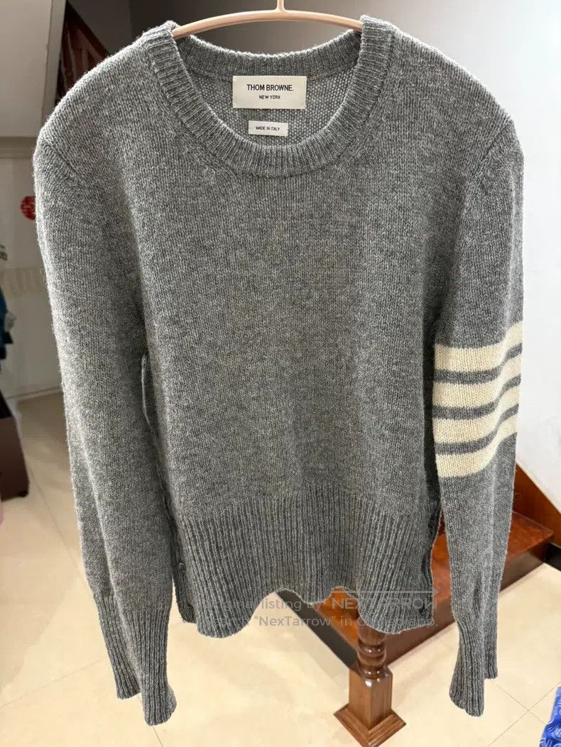 Thom Browne Thom Browne Grey Wool Sweater Size US S / EU 44-46 / 1 - 1 Thumbnail