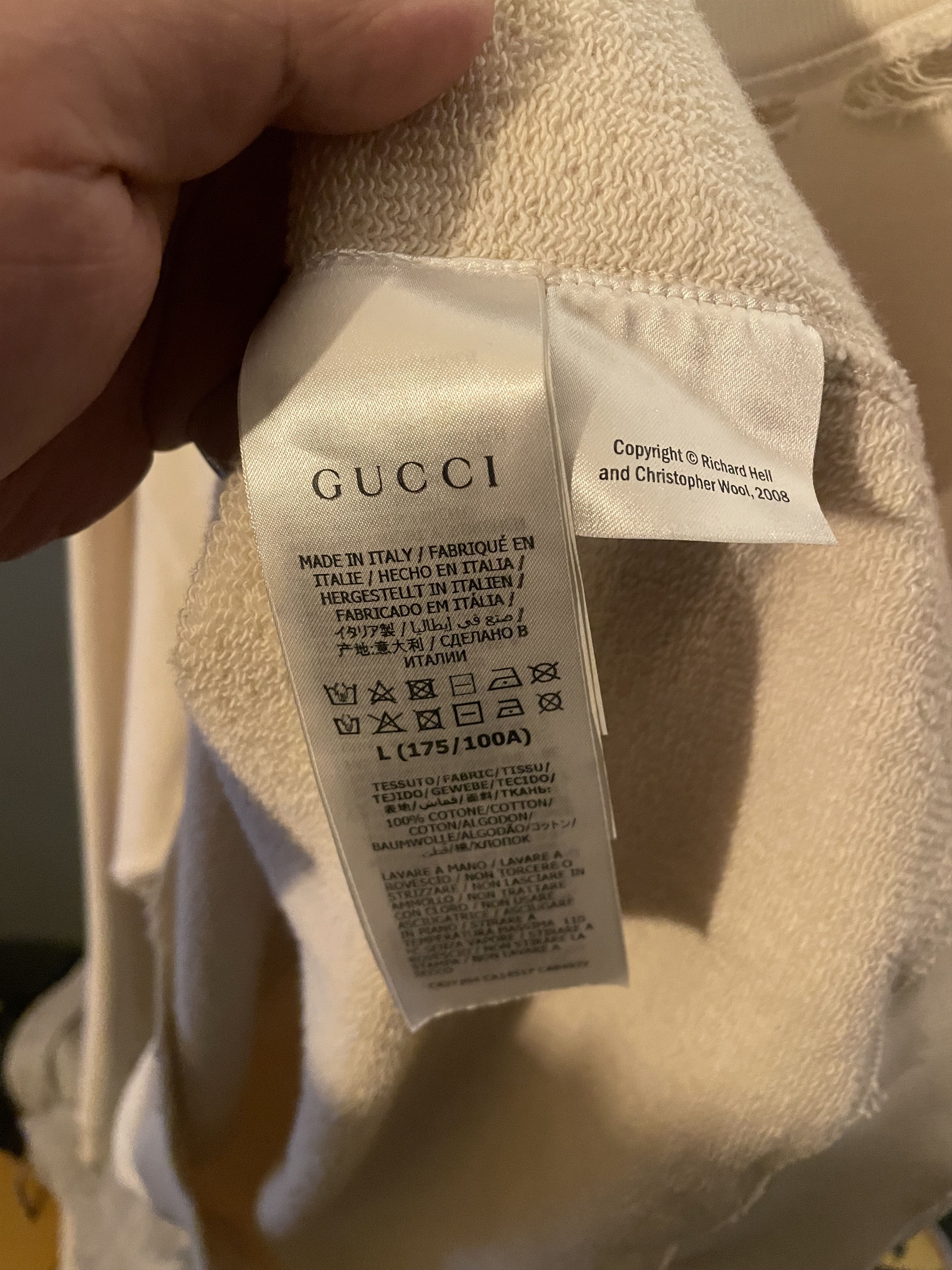 Gucci Gucci x Richard Hell "Impatient" Beige Crewneck Size US L / EU 52-54 / 3 - 4 Thumbnail