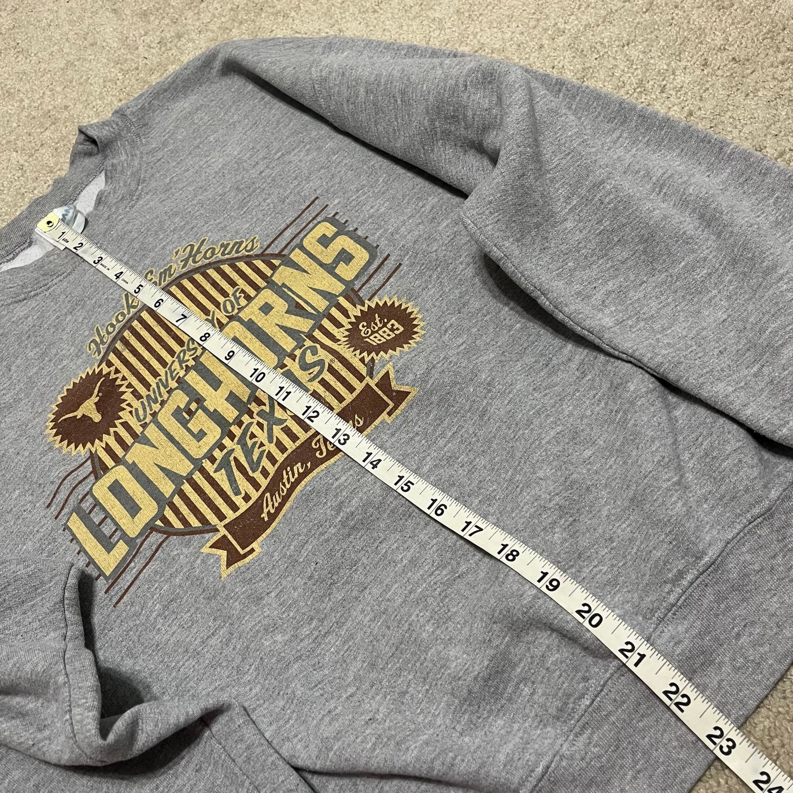 Gildan Texas Longhorns NCAA College Graphic Grey Crewneck Medium Size US M / EU 48-50 / 2 - 5 Thumbnail