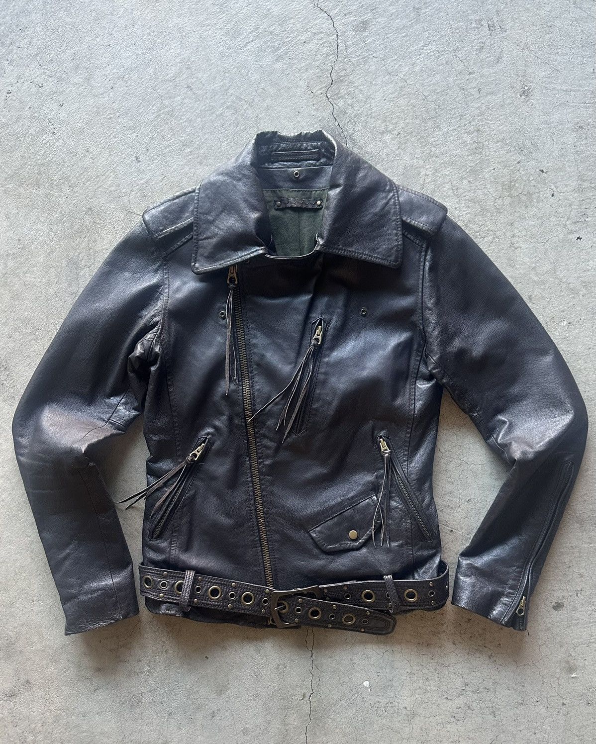 Japanese Brand G.O.A Pigskin Leather Riders Jacket *** Size US M / EU 48-50 / 2 - 2 Thumbnail