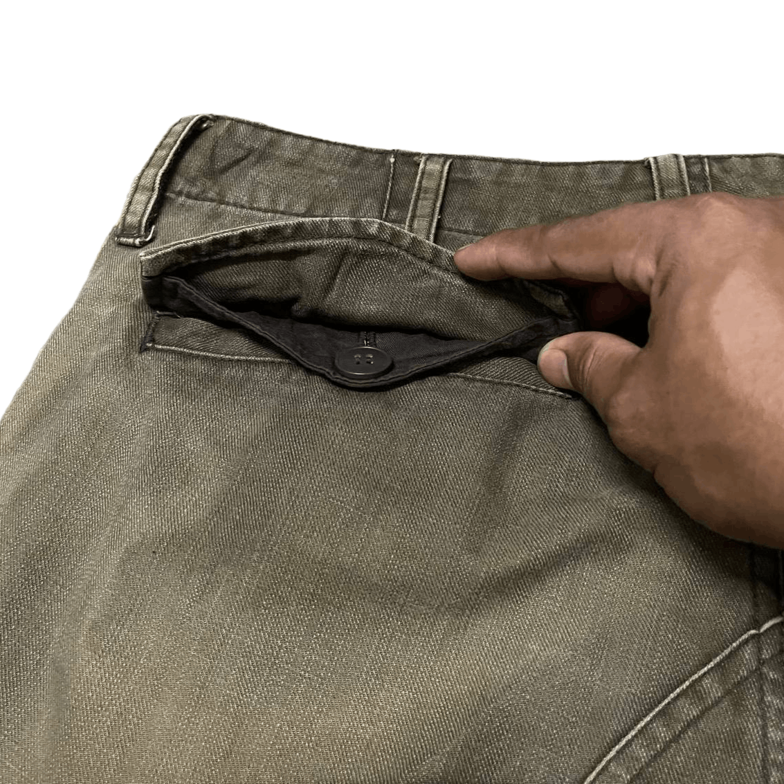 Takeo Kikuchi Vtg TK Takeo Kikuchi Extraheavy Herringbone Cargo Trouser Size US 32 / EU 48 - 15 Thumbnail