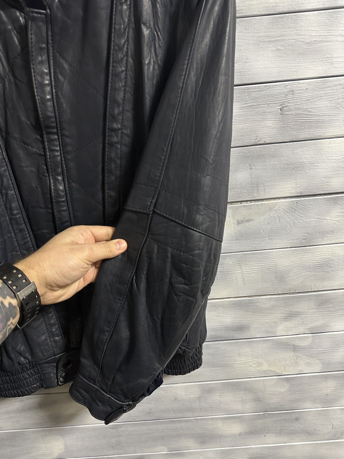 Japanese Brand Rare Vintage Leather Moto Racing Jacket Bomber. Size US M / EU 48-50 / 2 - 6 Thumbnail