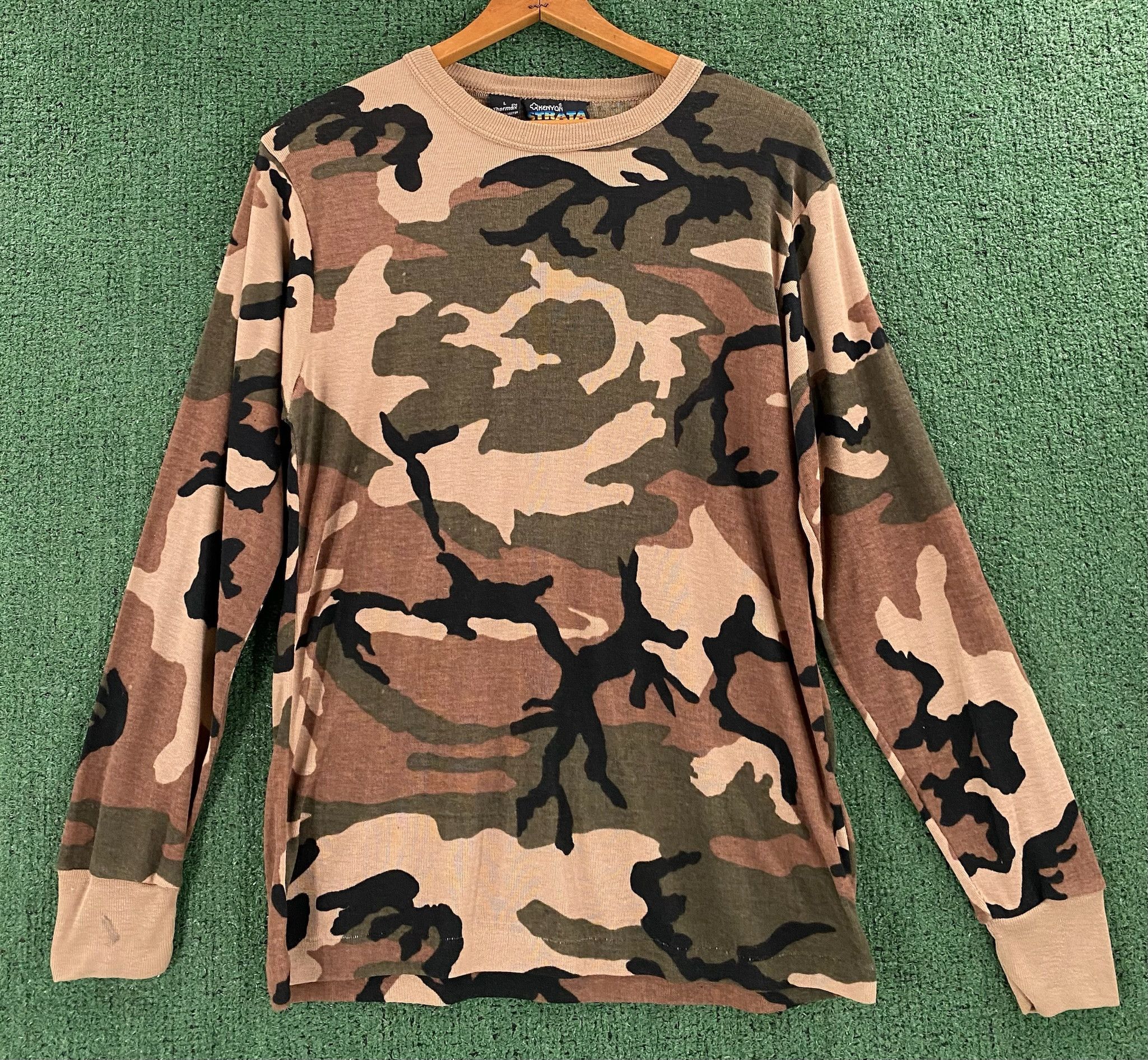 Vintage 80’s Kenyon Camouflage Thermal Long Sleeve Shirt Medium Size US M / EU 48-50 / 2 - 1 Thumbnail
