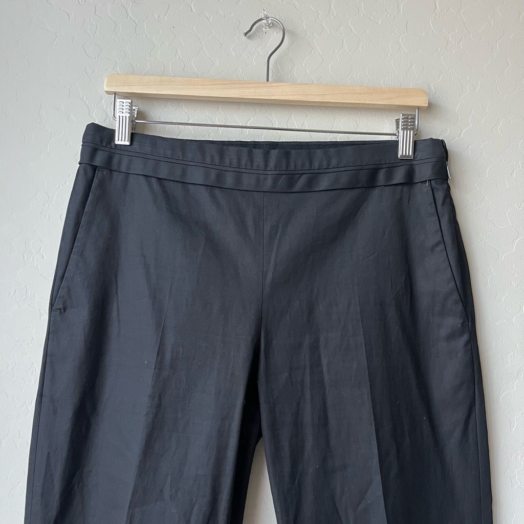 The Row The Row Black Mid Rise Straight Leg Cropped Cotton Trouser P Size 28" / US 6 / IT 42 - 3 Thumbnail