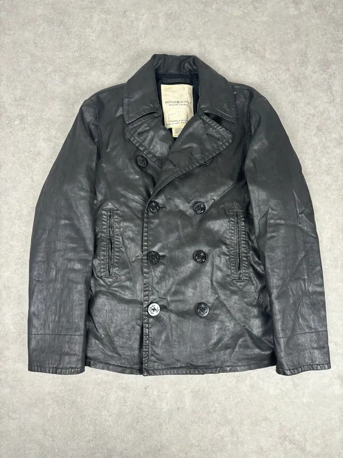 Polo Ralph Lauren AW2015 Ralph Lauren Black Officer Waxed Double-Breasted Coat Size US L / EU 52-54 / 3 - 1 Thumbnail