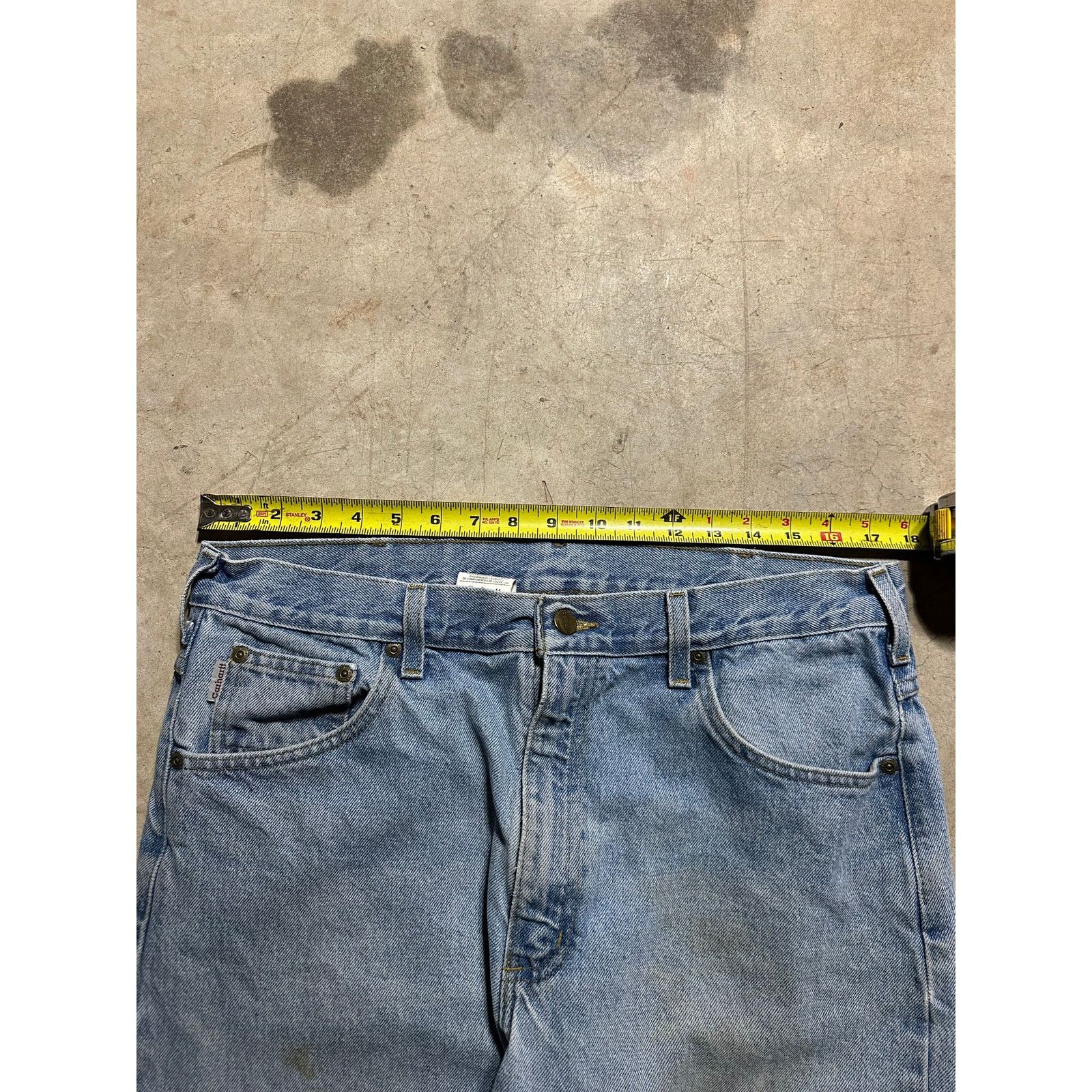 Carhartt × Vintage Vintage Carhartt Light Denim StoneWash Carpenter Pant 36x32 Size US 36 / EU 52 - 7 Thumbnail