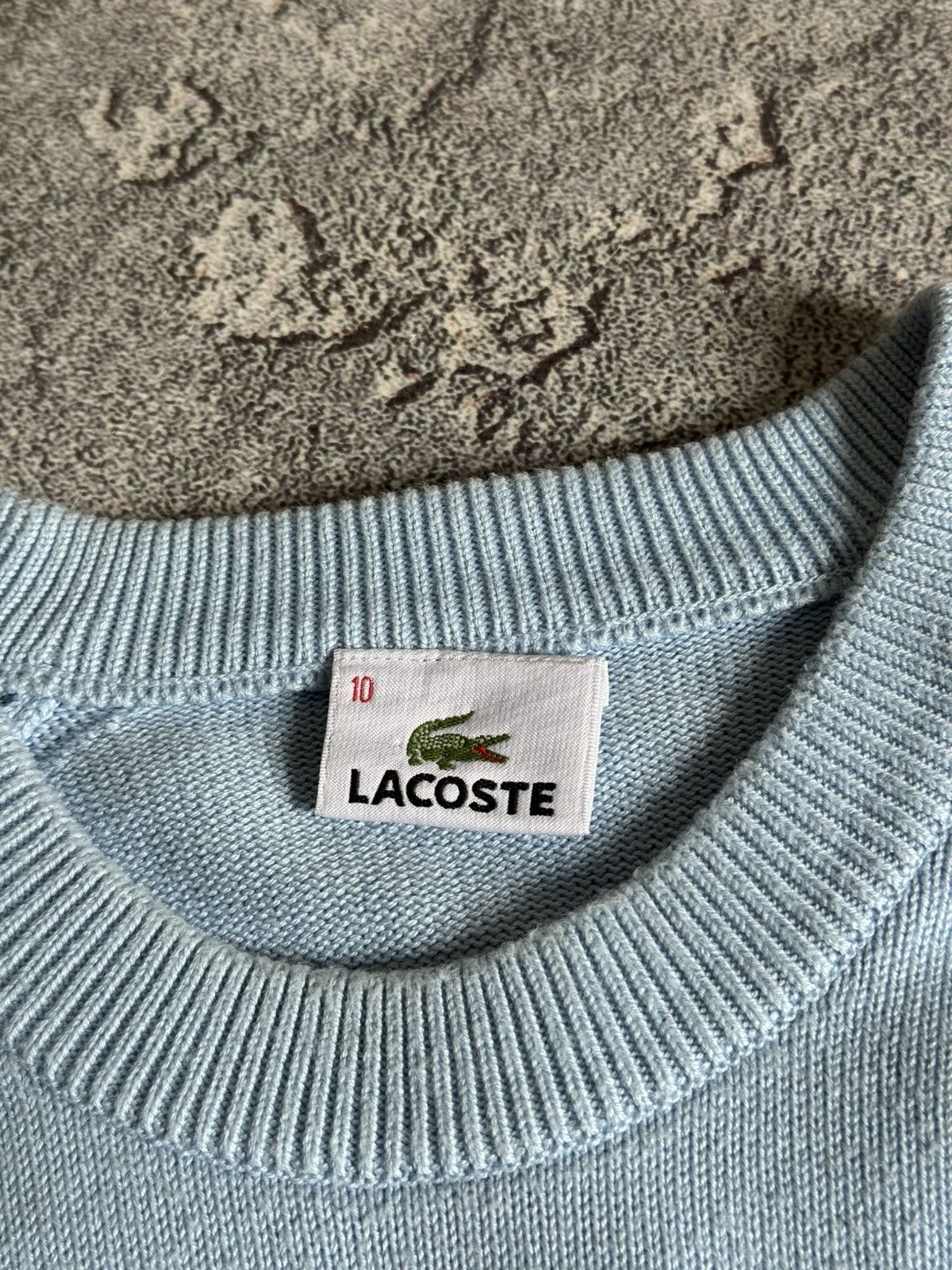 Lacoste × Vintage Lacoste 10size striped blue knitwear sweater jumper pullover Size US XXL / EU 58 / 5 - 6 Thumbnail