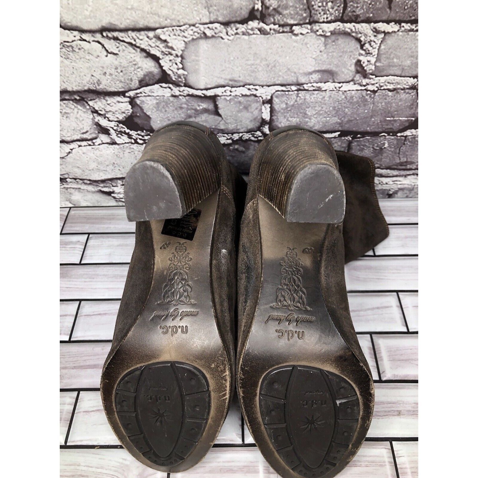 n.d.c. made by hand N.D.C. Made by Hand Brown Suede Leather Calf Heel Boots Shoe Size US 8.5 / IT 38.5 - 6 Thumbnail