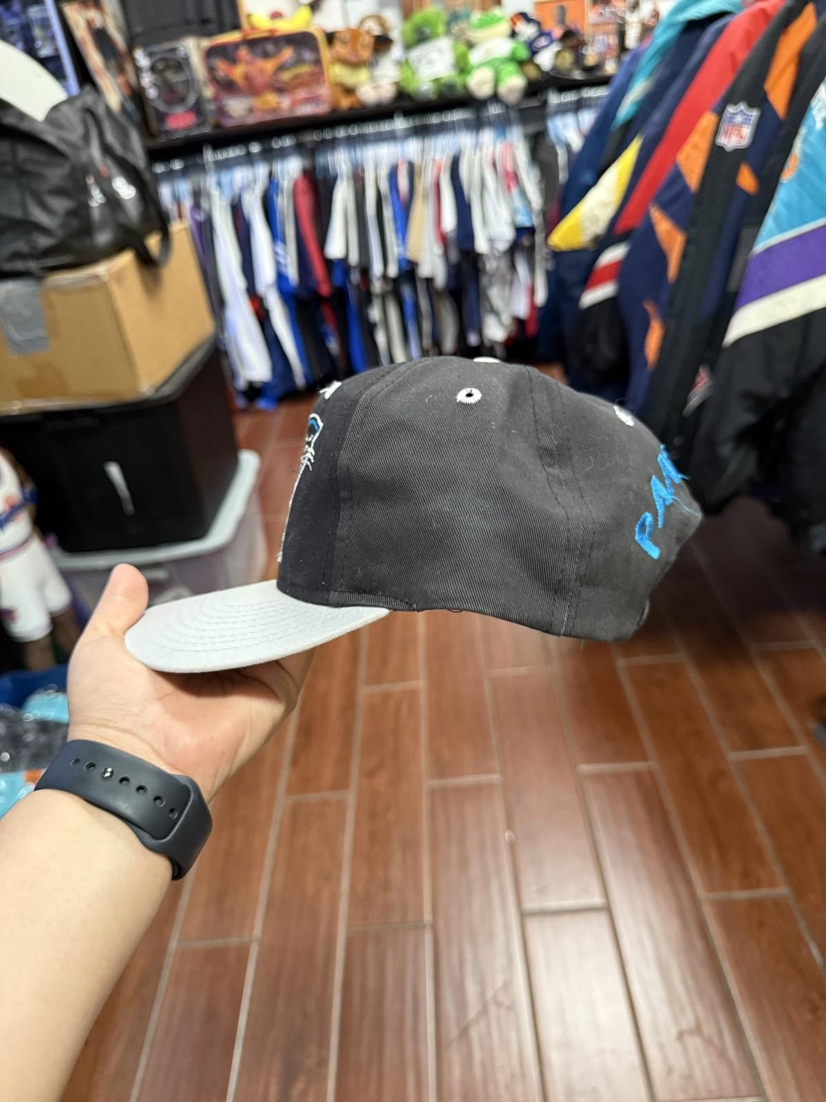 Designer 90's Vintage North Carolina Panthers Snapback Hat Size ONE SIZE - 2 Thumbnail