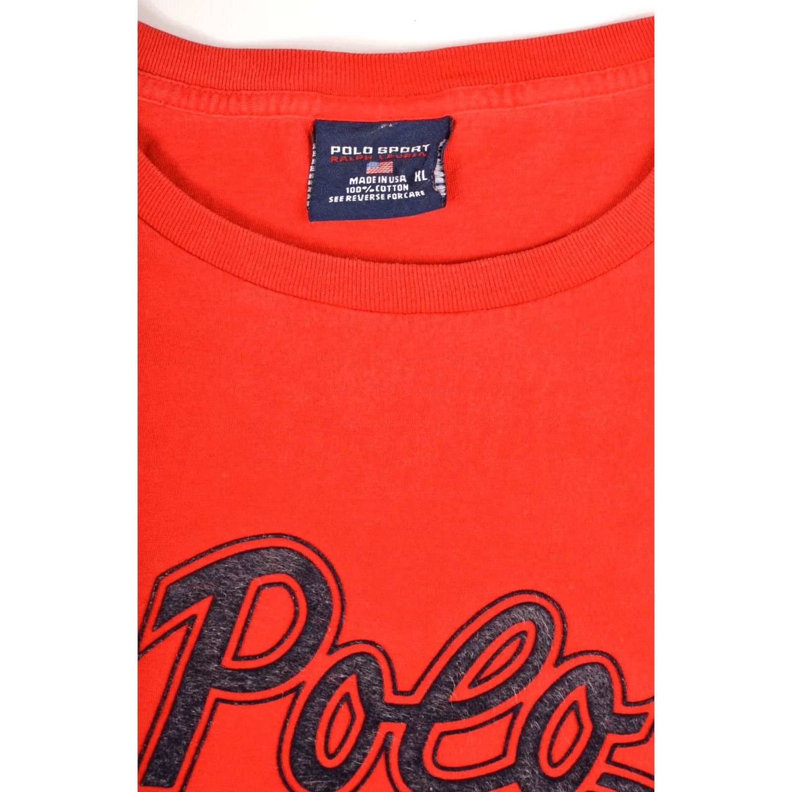 Vintage Polo Sport Big Logo Vintage Red T-Shirt Tee Made in USA Size XL Men Shirt Logo USA 100% Cotton Mens Size US XL / EU 56 / 4 - 3 Thumbnail