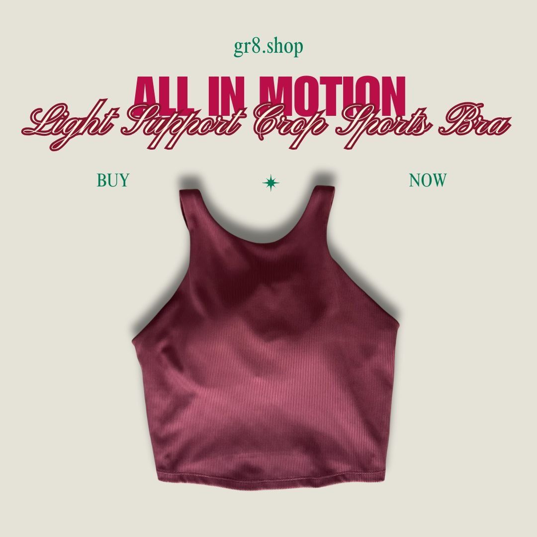 Other All In Motion Light Support Crop Sports Bra - Ribbed Burgund Size S / US 4 / IT 40 - 1 Thumbnail